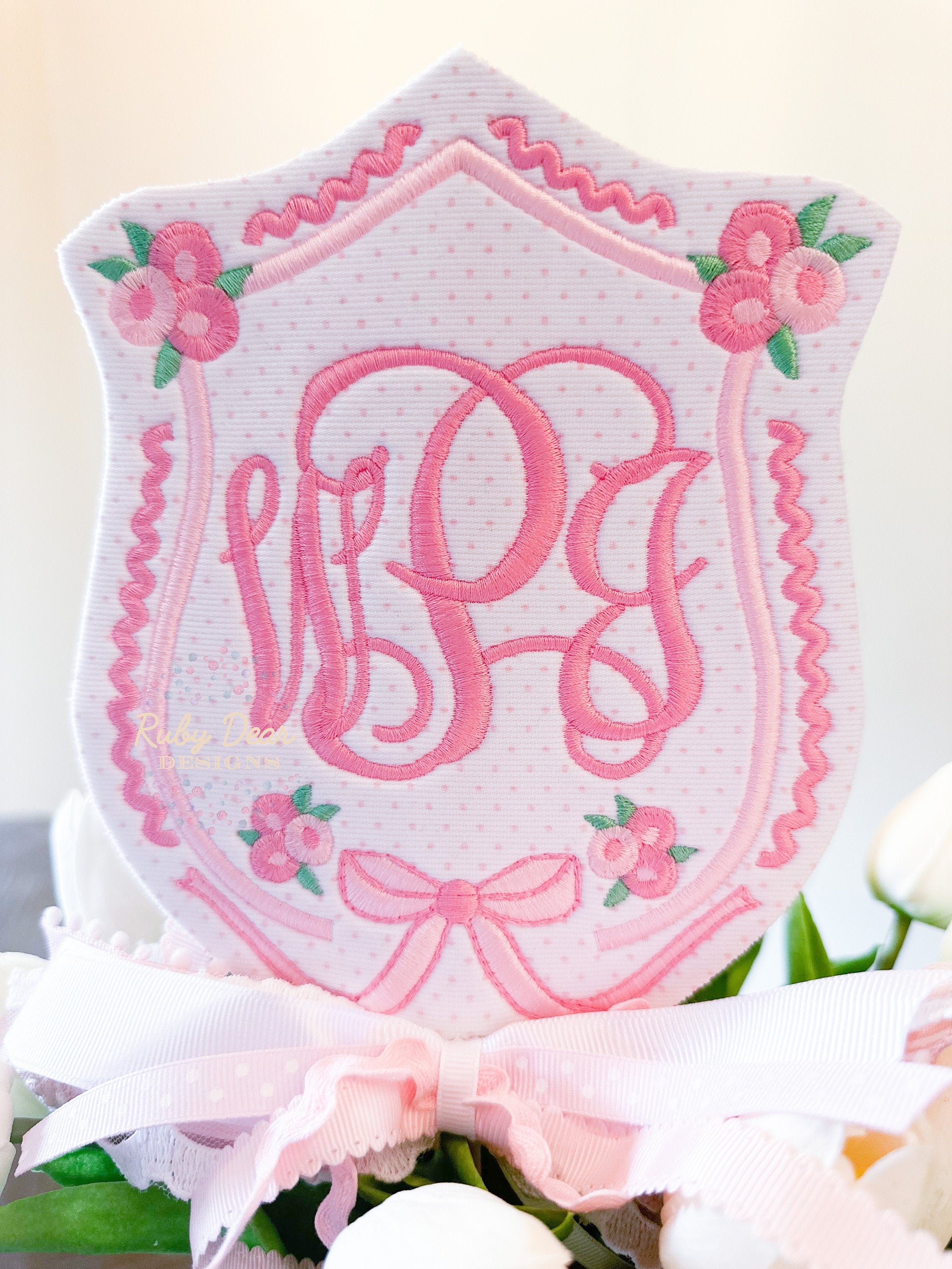 Floral Crest Machine Embroidery Design
