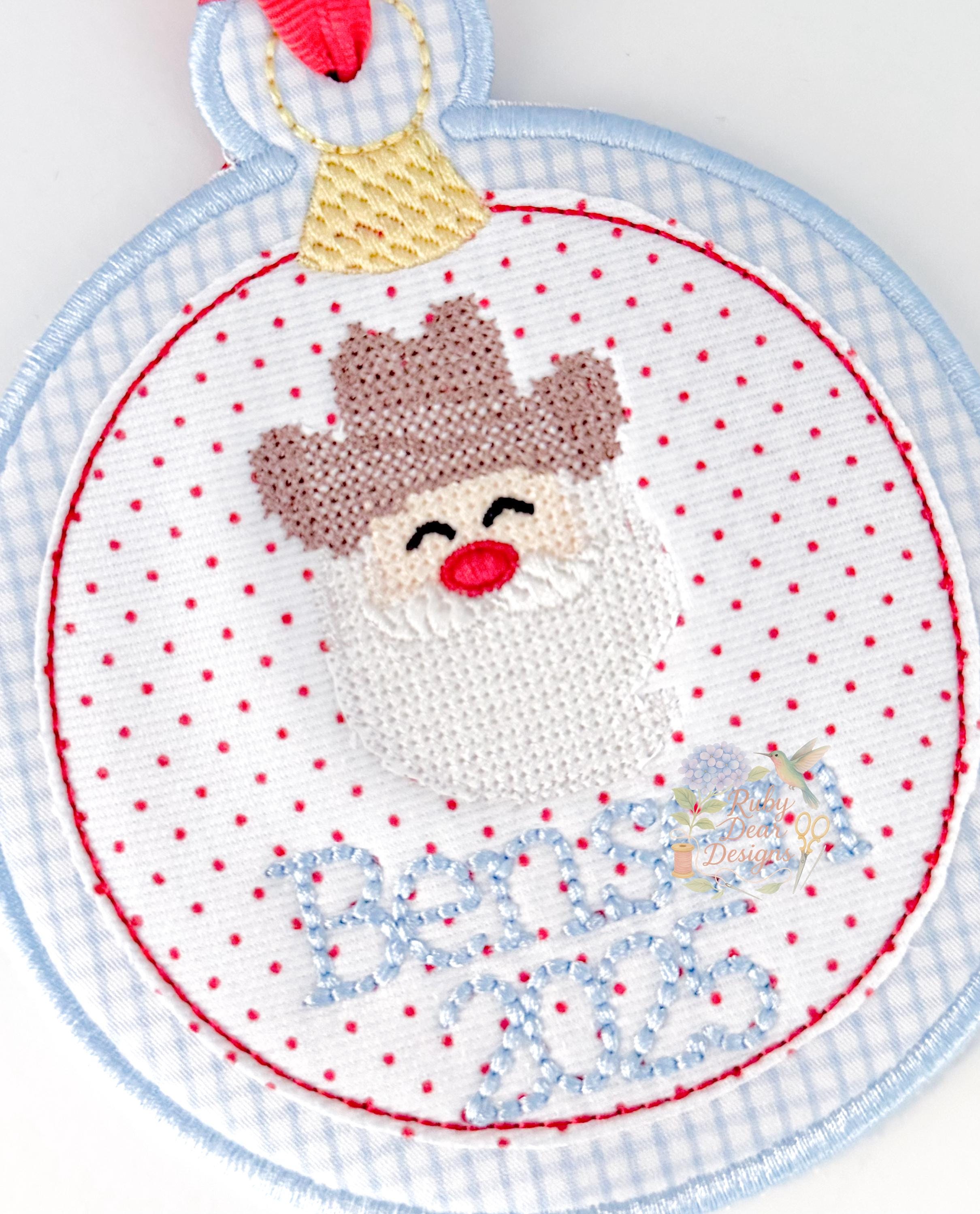 Cowboy Santa Mini Cross Stitch Machine Embroidery Design