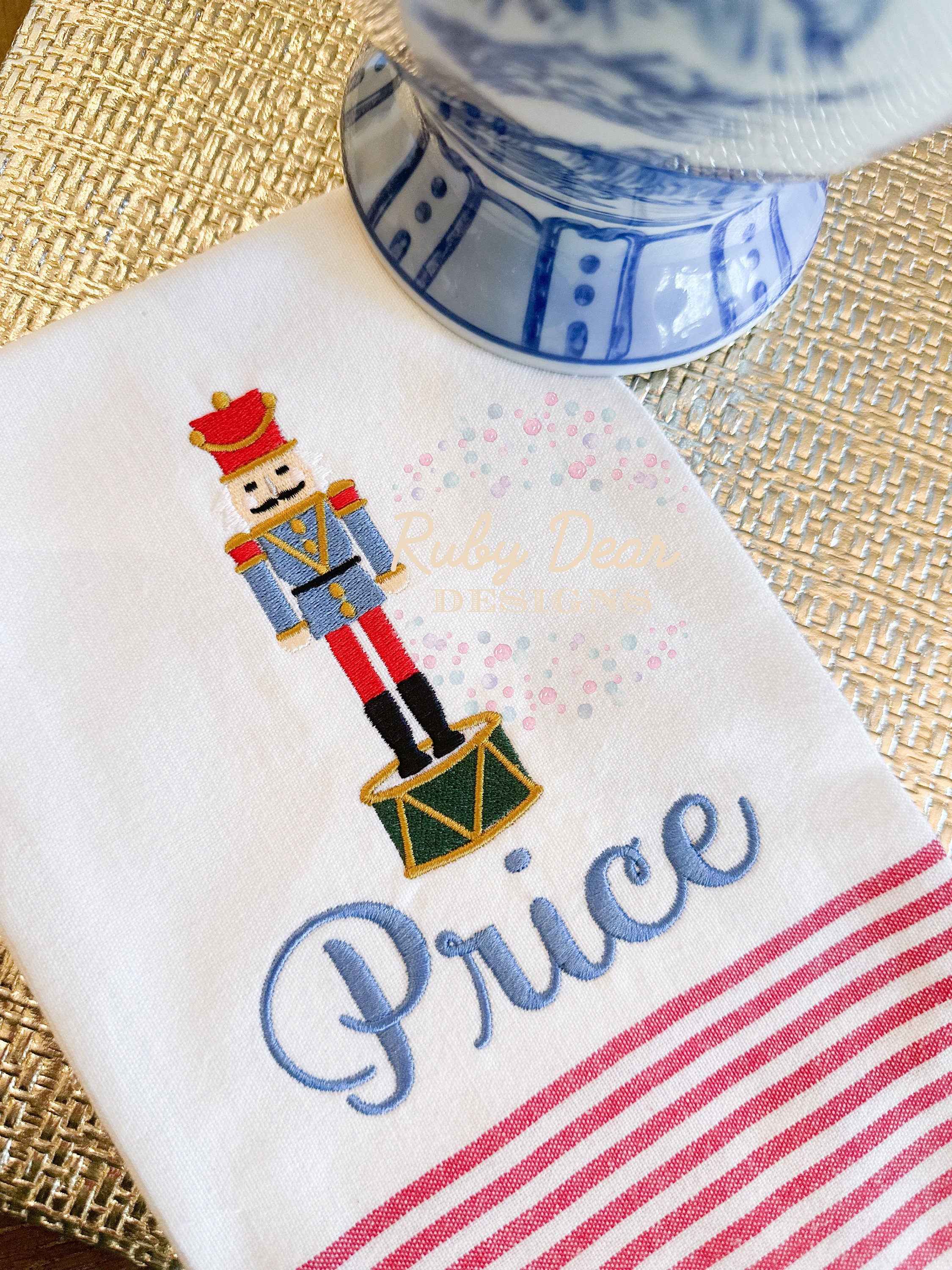 Nutcracker Drum Satin and Fill Stitch Machine Embroidery Design