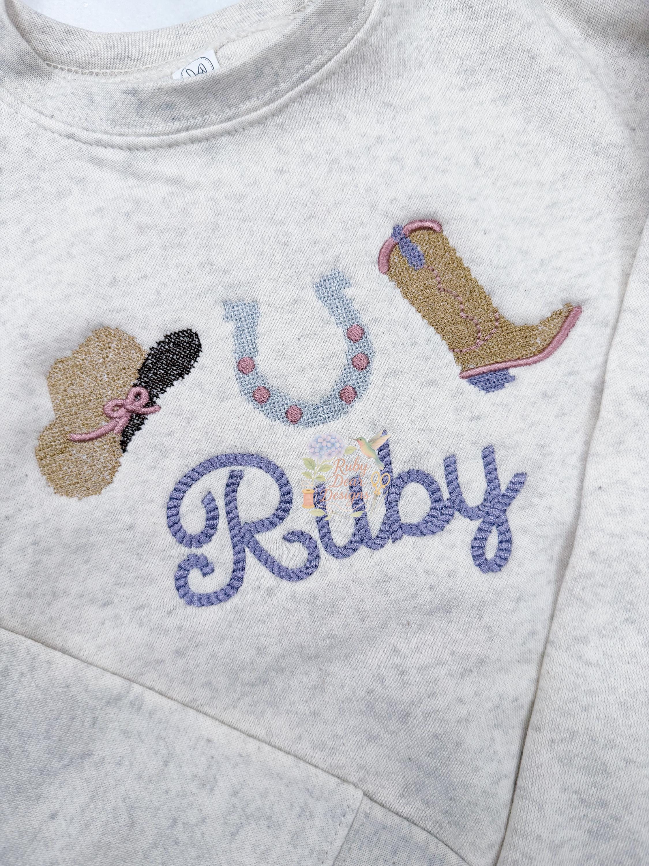 Cowgirl Trio Western Cross Stitch Machine Embroidery Design