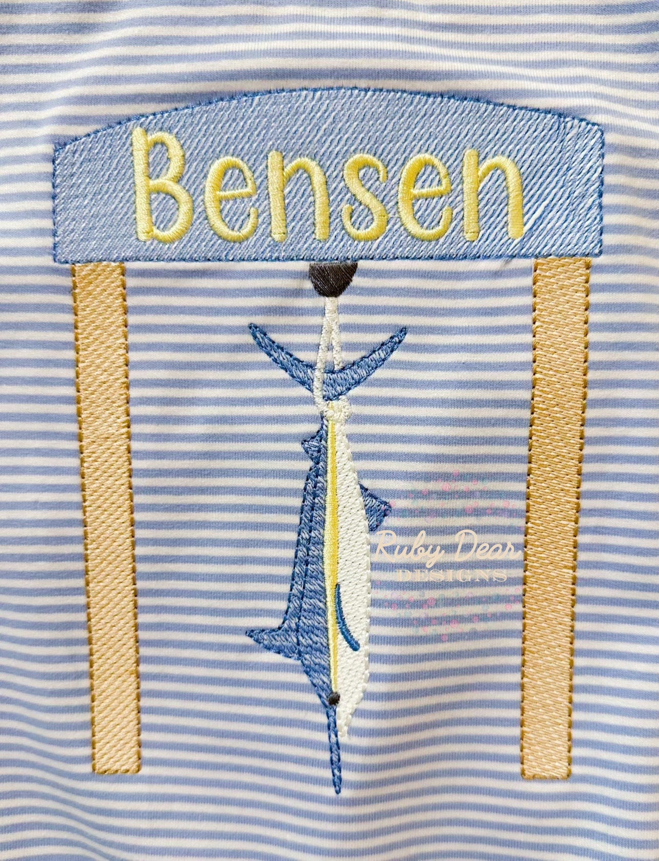 Marlin At Scales Machine Embroidery Design