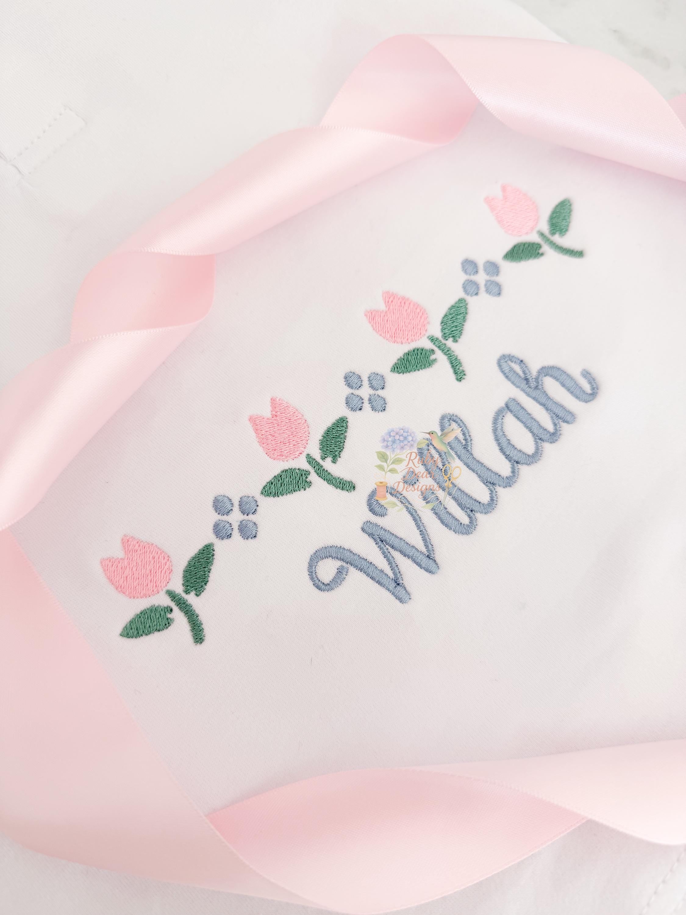 Tulip Dot Row Fill Stitch Machine Embroidery Design