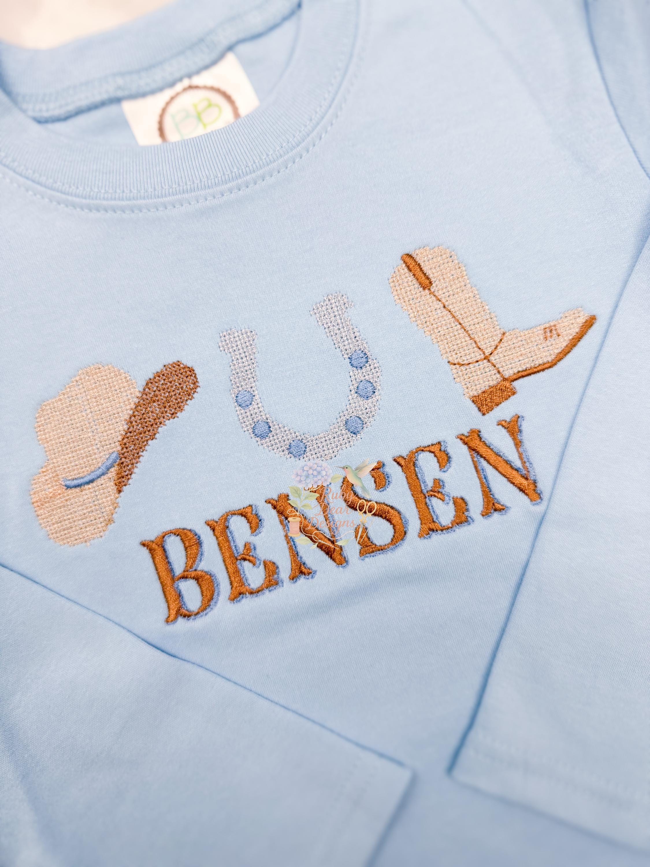 Cowboy Trio Western Cross Stitch Machine Embroidery Design