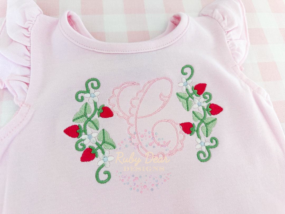 Strawberry Vine Accent Machine Embroidery Design