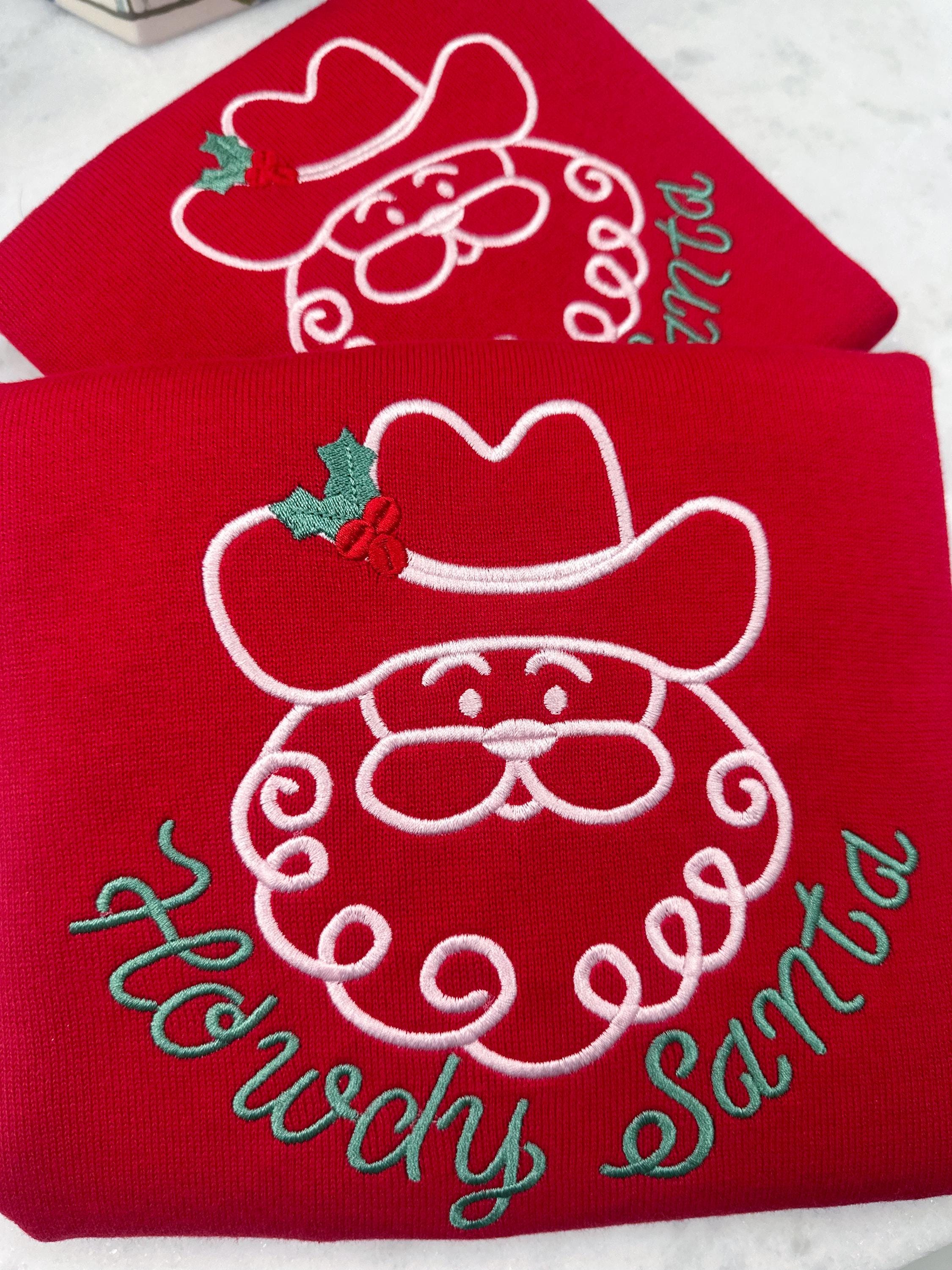 Cowboy Santa Satin Stitch Outline Machine Embroidery Design