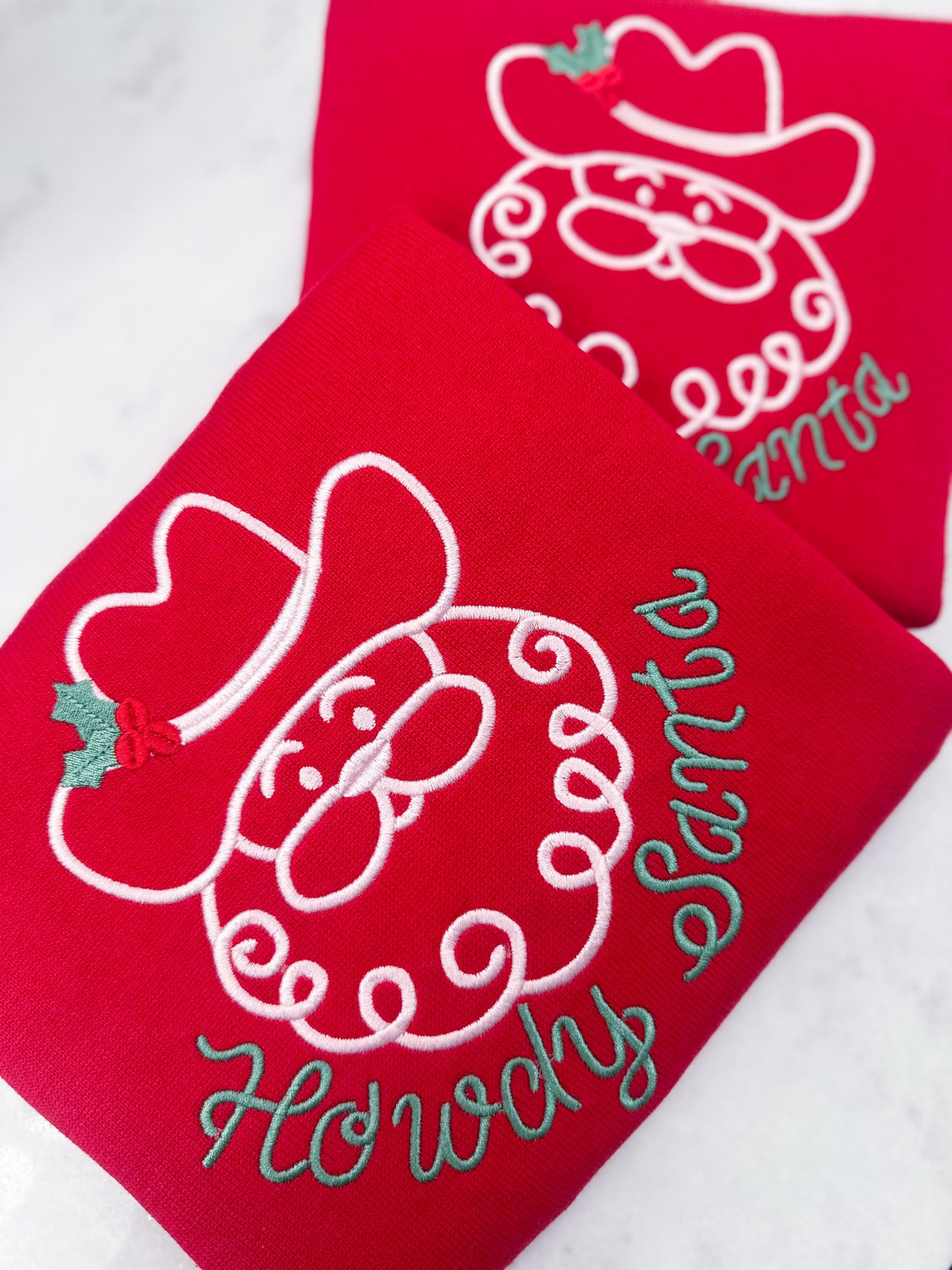 Cowboy Santa Satin Stitch Outline Machine Embroidery Design