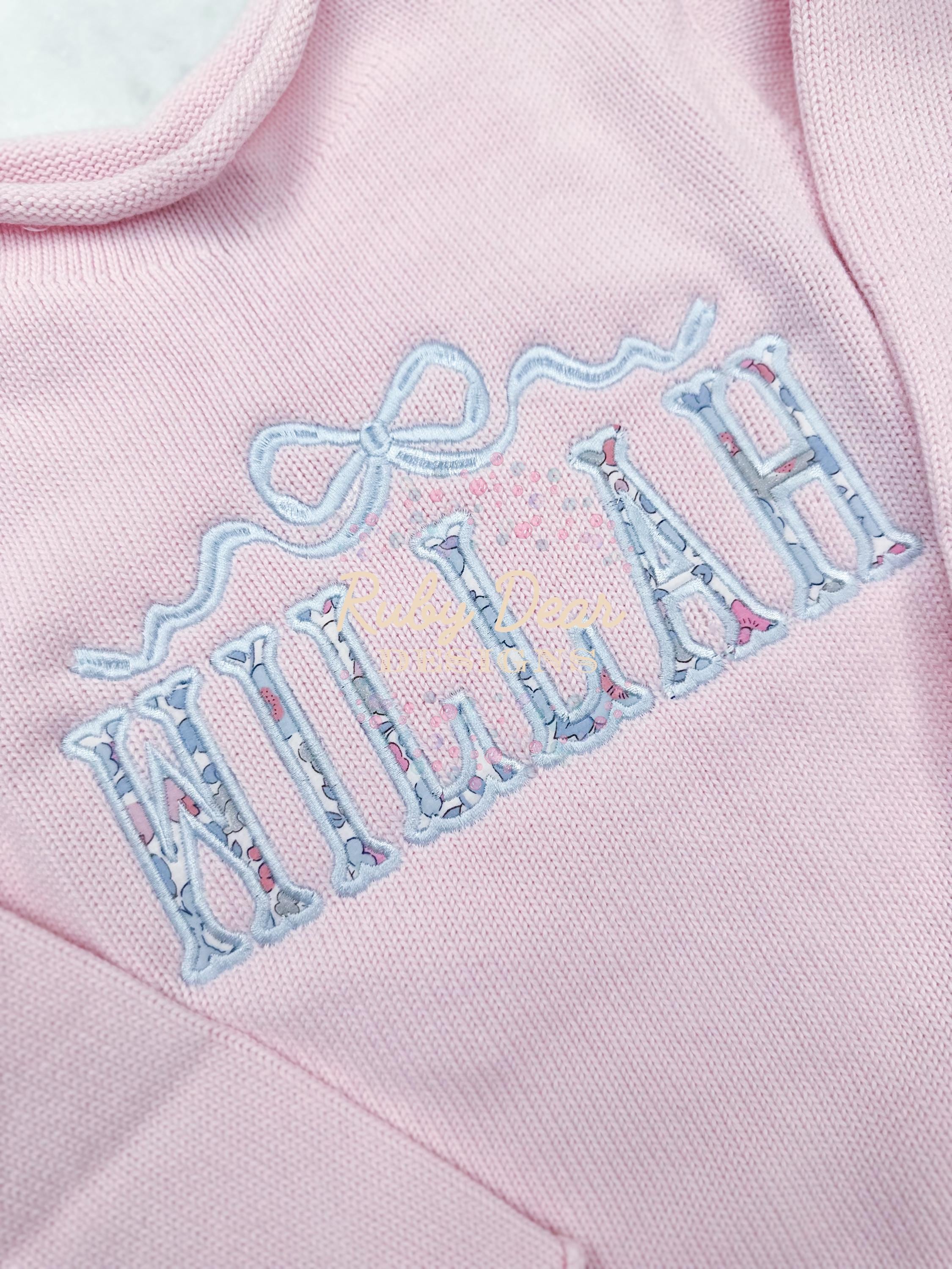 Flowy Long Bow Satin Stitch Heirloom Machine Embroidery Design