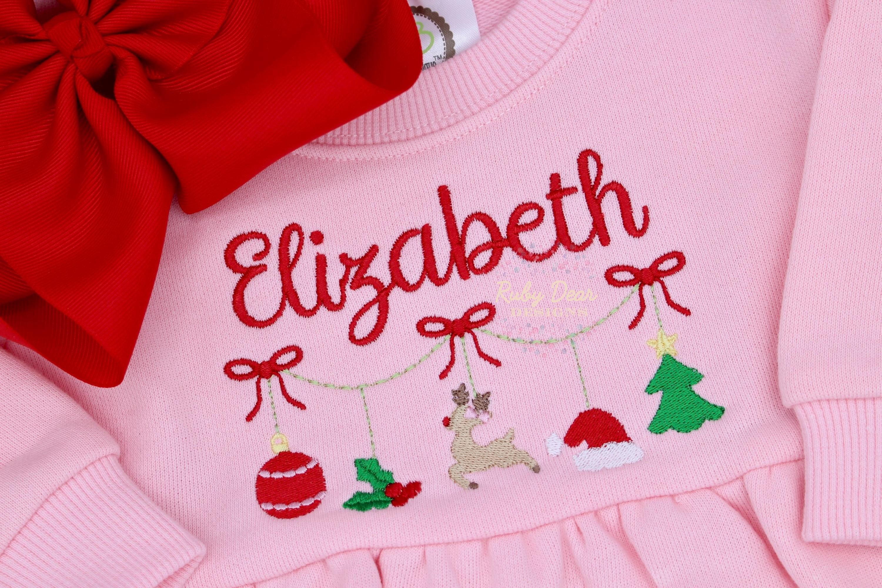 Christmas Mini Things Satin Swag and Fill Stitch Machine Embroidery Design