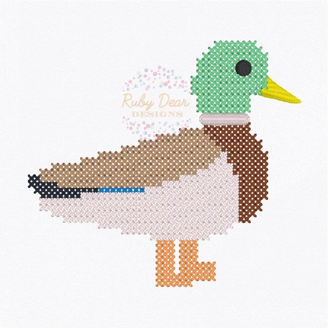 Mallard Duck Cross Stitch Machine Embroidery Design