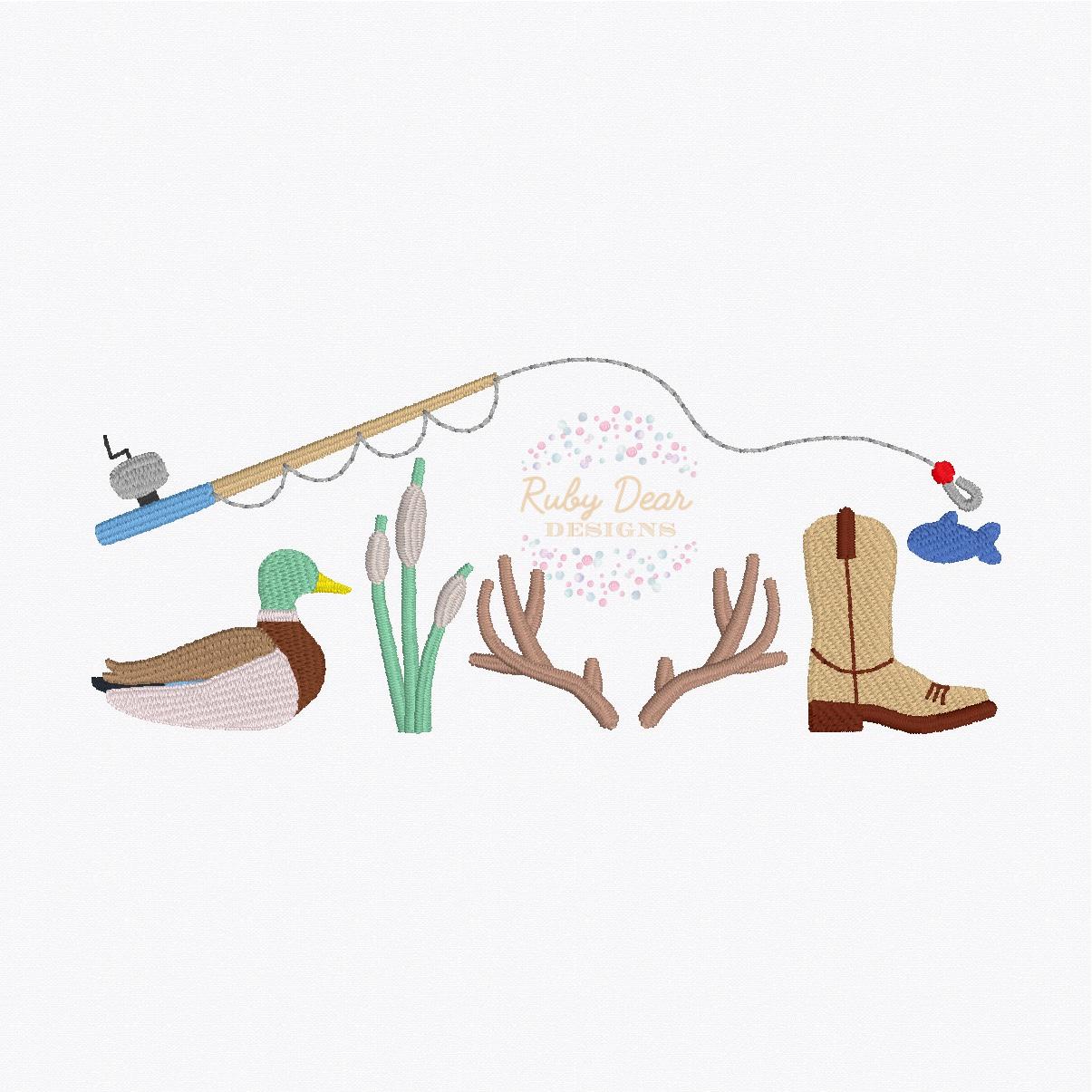 Build Your Own Country Boy Minis Bundle of 6 Designs Satin Fill and Bean Stitch Machine Embroidery Design *Font is NOT included!*
