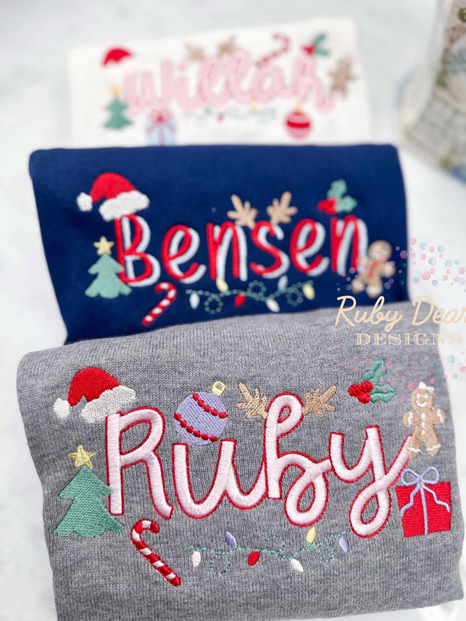Build Your Own Christmas Minis Bundle of 10 Designs Satin Fill and Bean Stitch Machine Embroidery Design *Font is NOT included!*