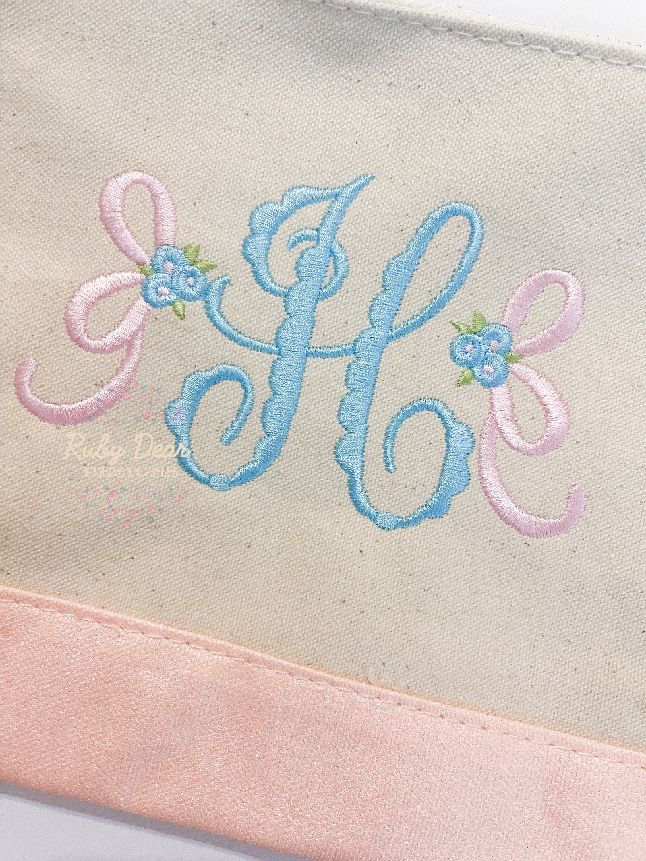 Side Bow Floral Machine Embroidery Design