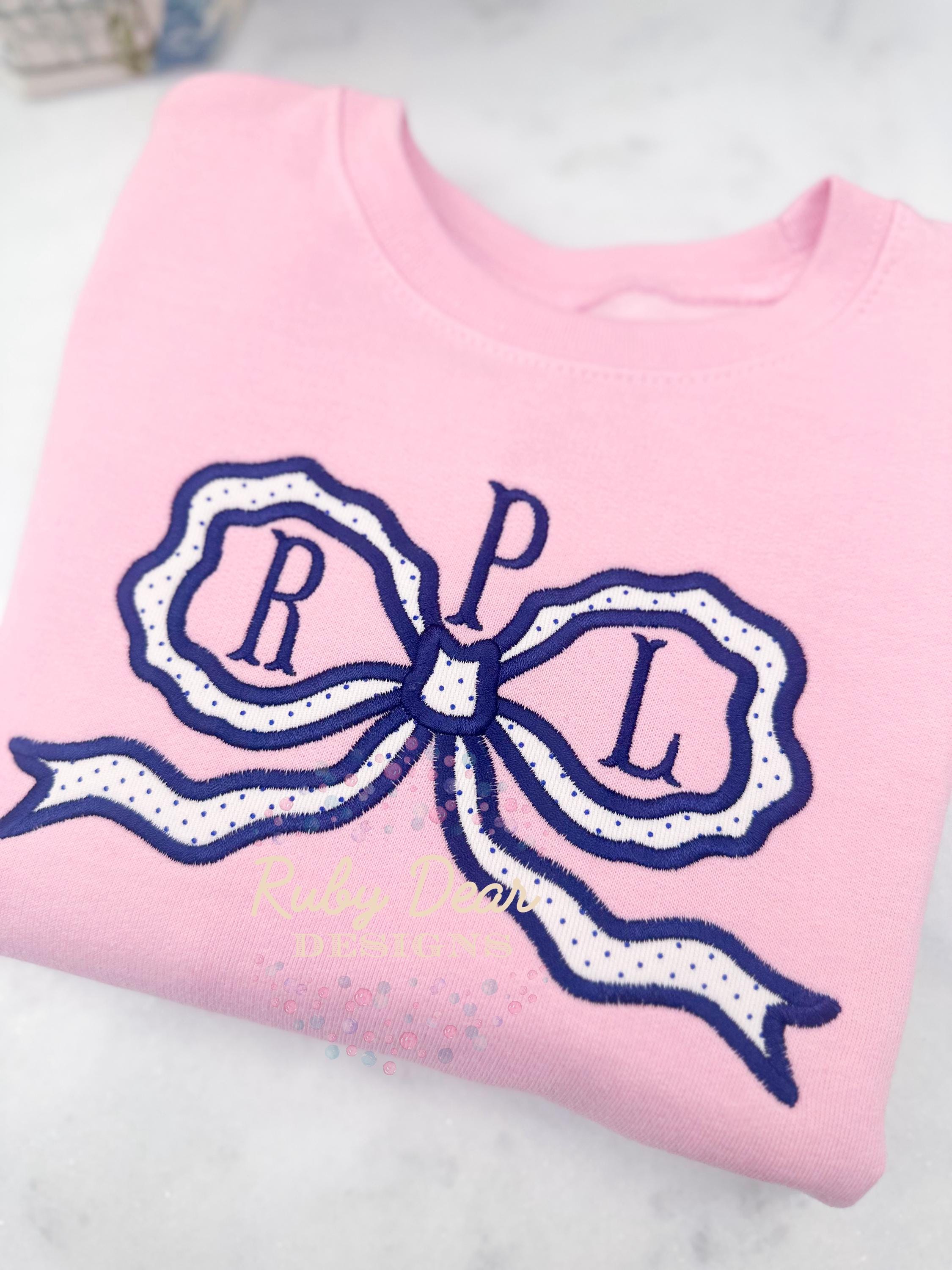 Bow Satin Applique Stitch Machine Embroidery Design