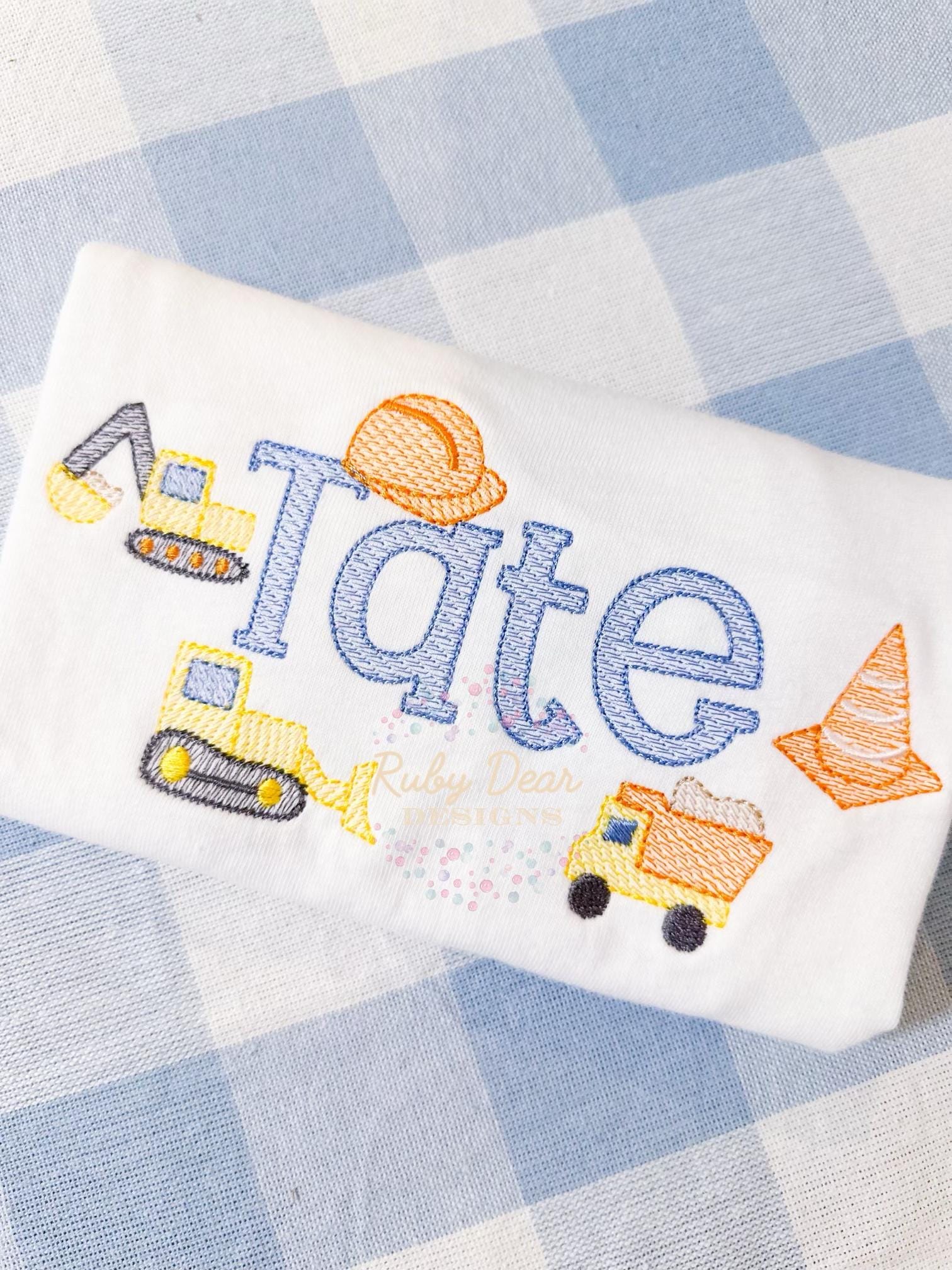 Build Your Own Construction Equipment Minis Bundle of 5 Designs Sketch Fill Stitch Machine Embroidery Design