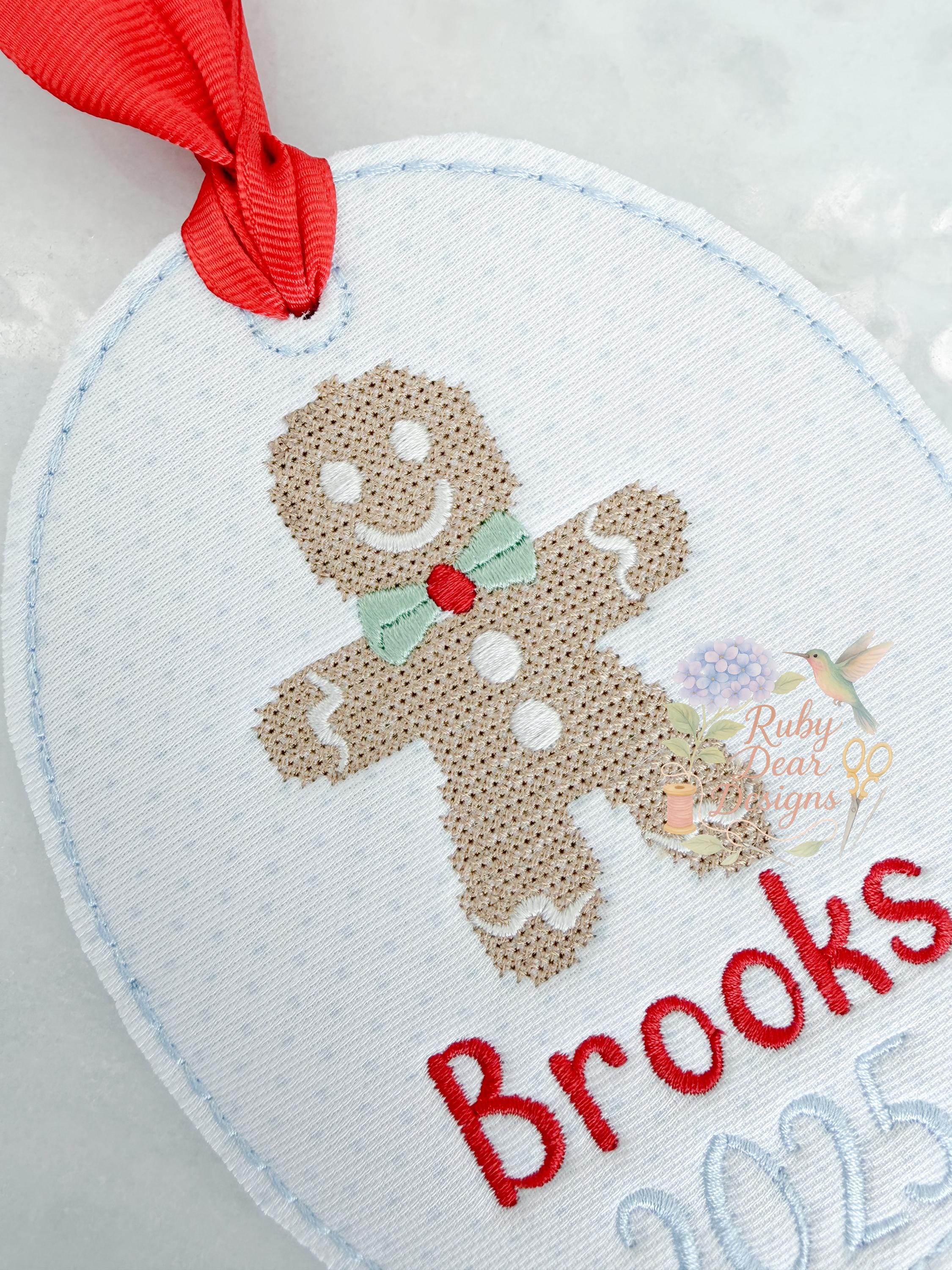 Gingerbread Boy Mini Cross Stitch Machine Embroidery Design