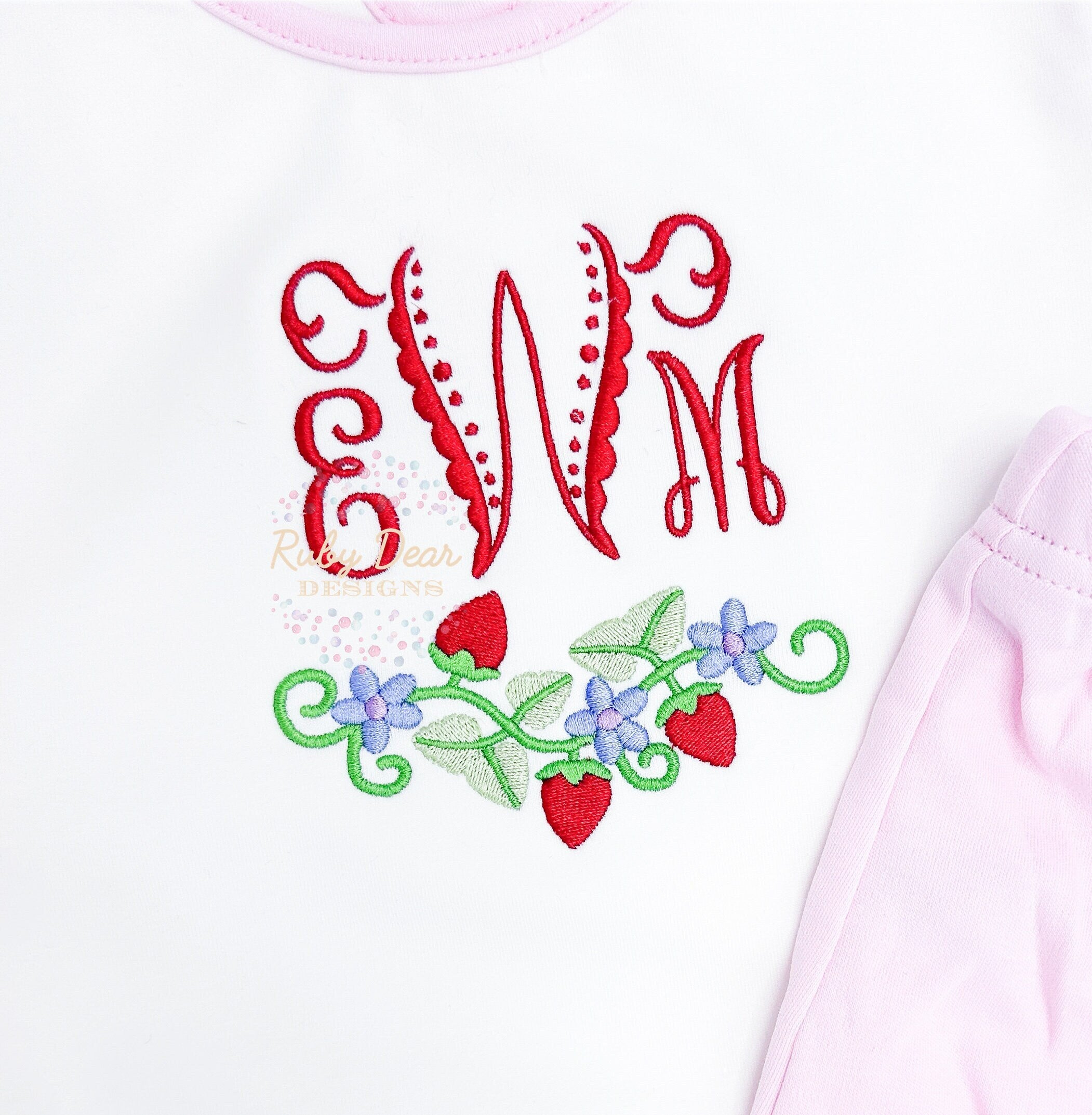 Strawberry Vine Accent Machine Embroidery Design