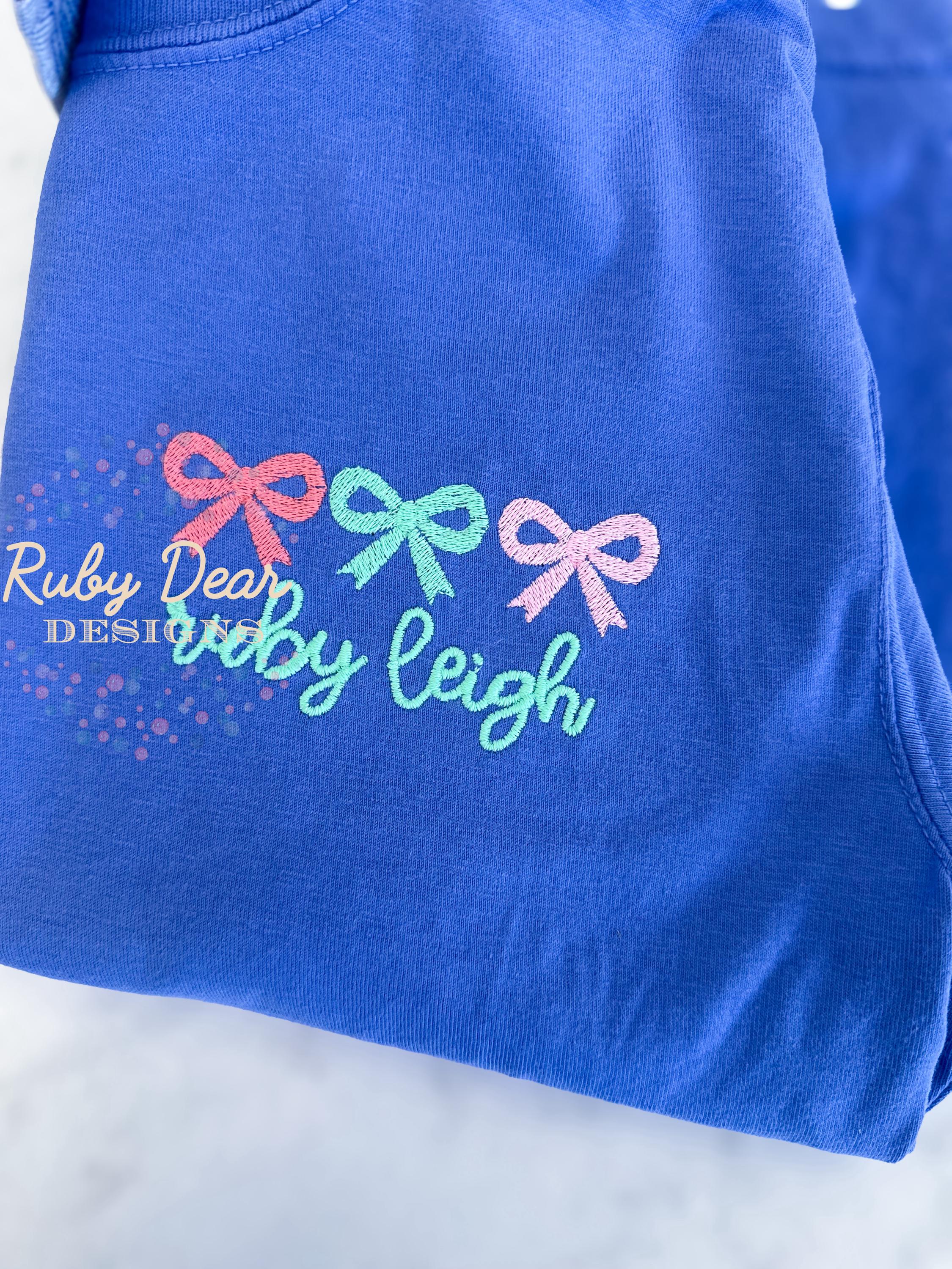 Petite Bow Trio Fill Stitch Machine Embroidery Design