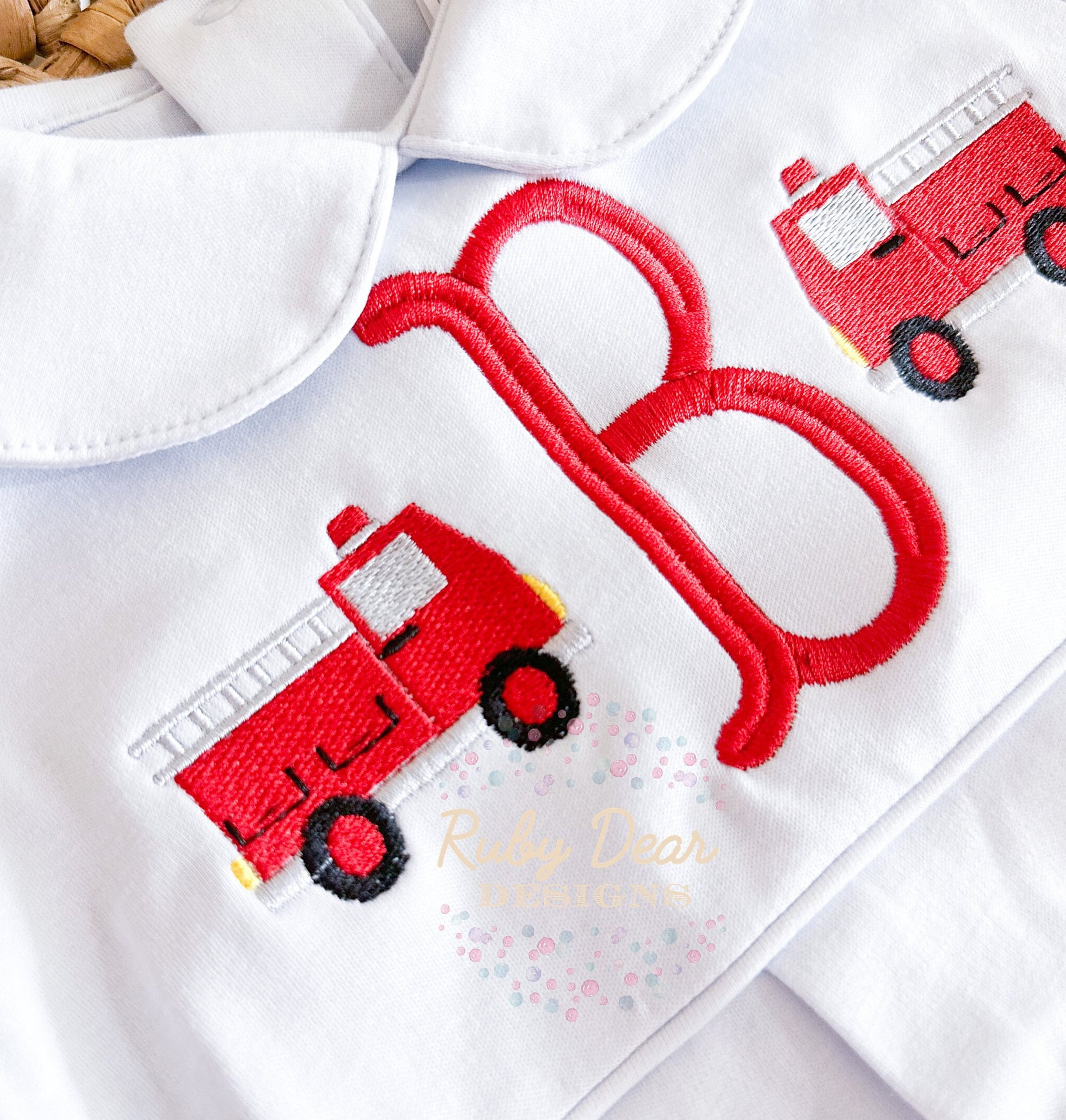 Firetruck Mini Fill Stitch Machine Embroidery Design