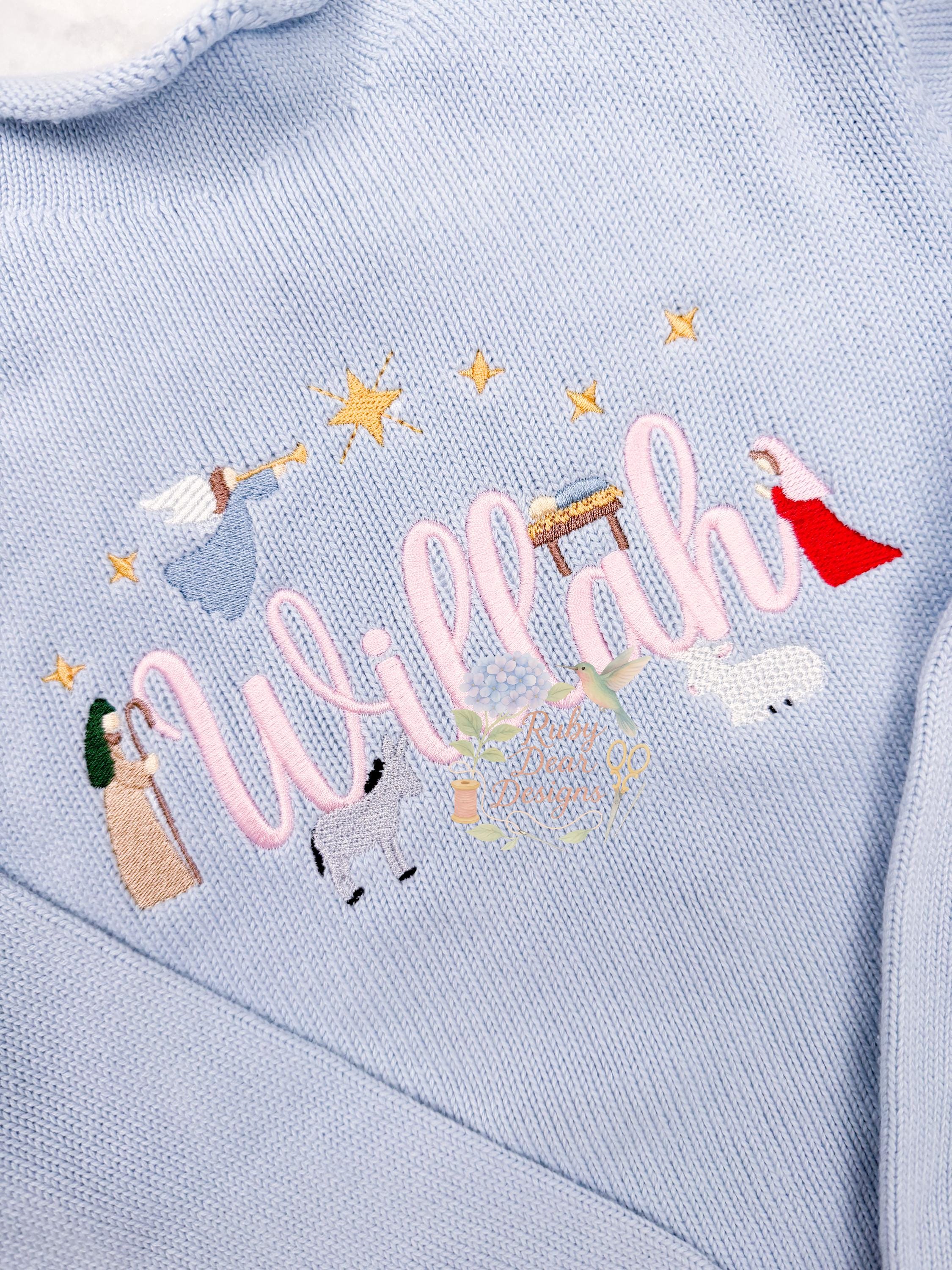 Nativity Christmas Build Your Own Mini Set Fill and Satin Stitch Machine Embroidery Design