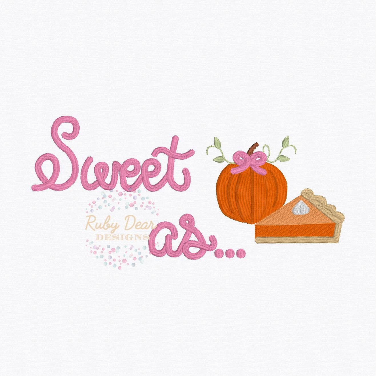 Sweet As Pumpkin Pie Satin with Bean Stitch Machine Embroidery Design