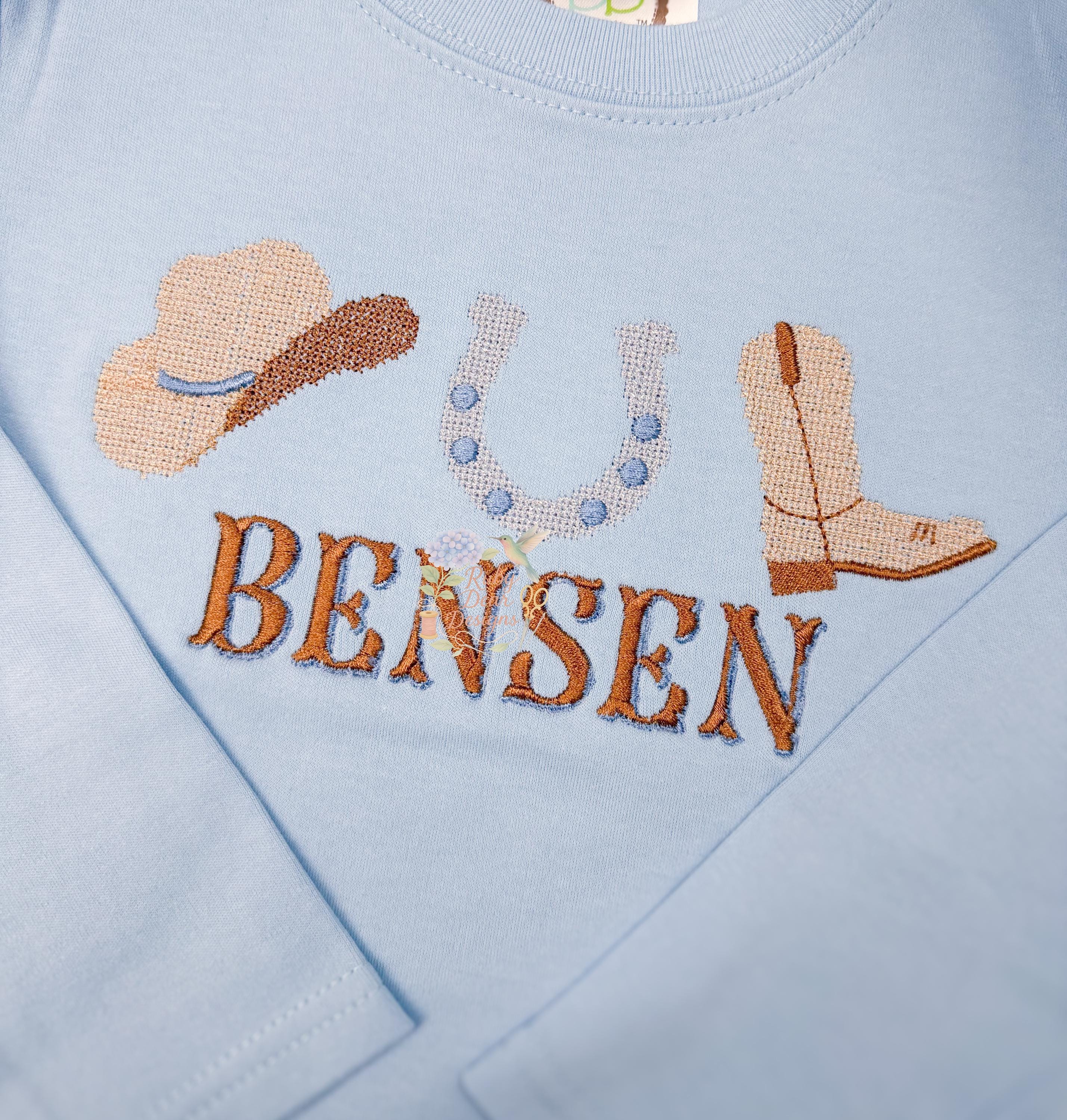 Cowboy Trio Western Cross Stitch Machine Embroidery Design