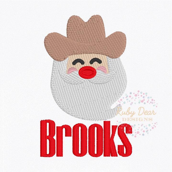 Cowboy Western Santa Mini Fill Stitch Machine Embroidery Design