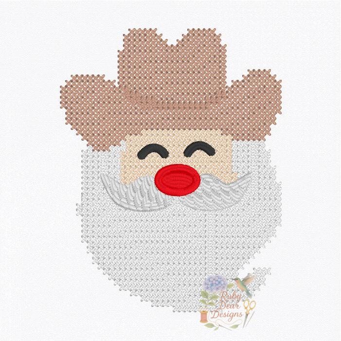 Cowboy Santa Mini Cross Stitch Machine Embroidery Design