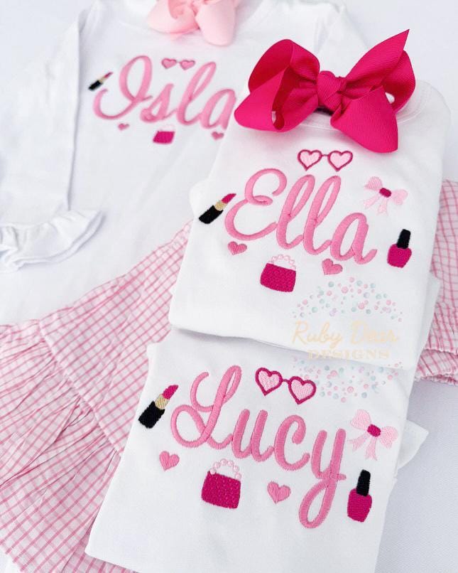 Build Your Own "Girls Just Wanna Have Fun" Makeup Satin and Fill Stitch Machine Embroidery Design