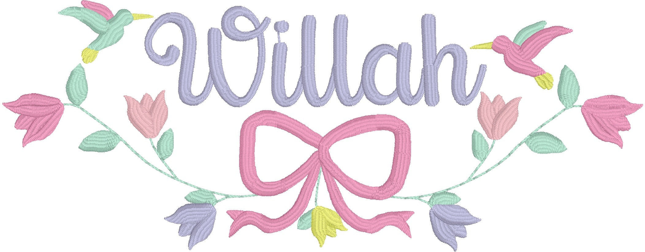Wild Tulip Frame Machine Embroidery Design with Optional Hummingbird