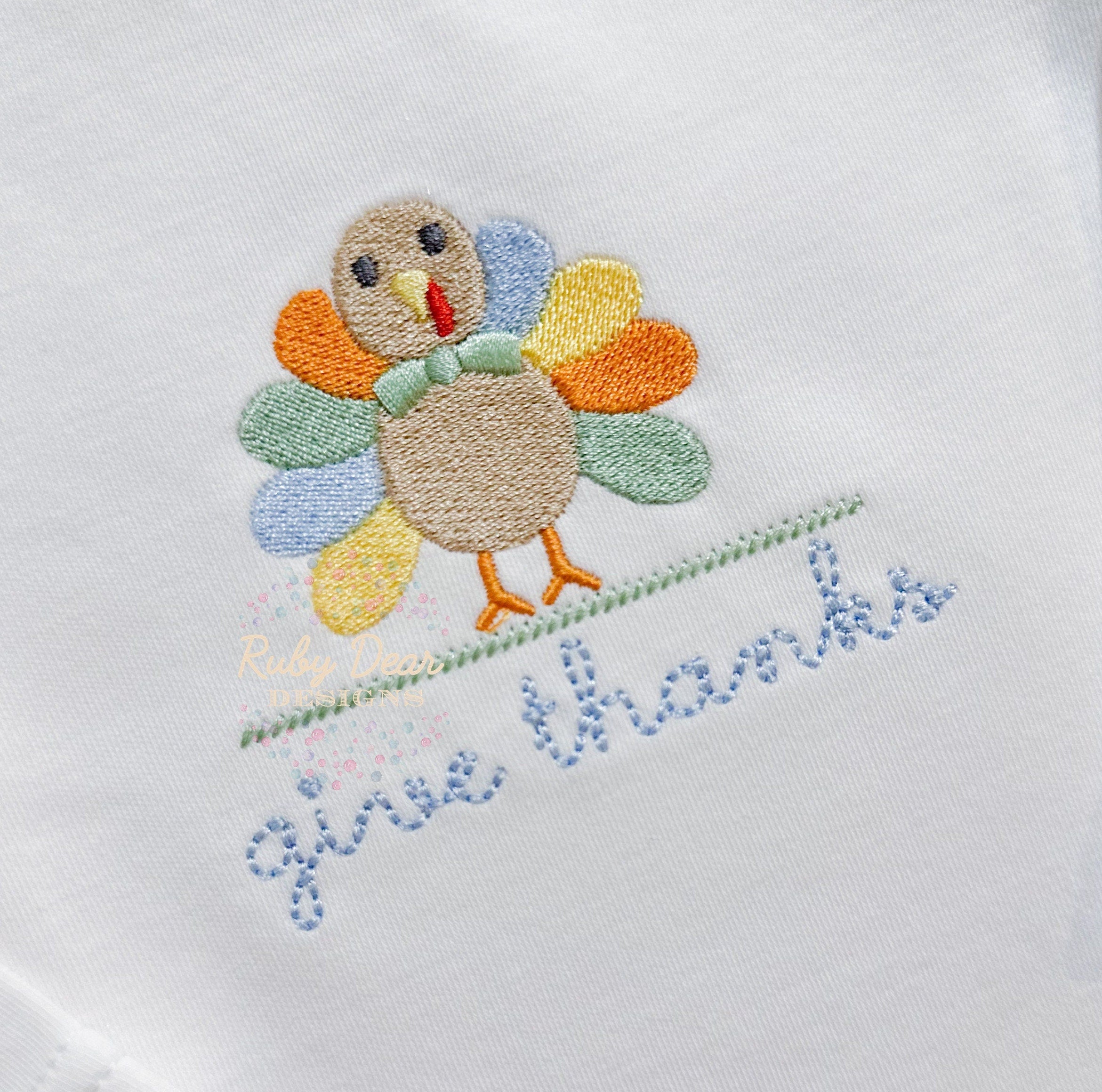 Turkey Boy Dapper Mini Fill and Satin Stitch Machine Embroidery Design