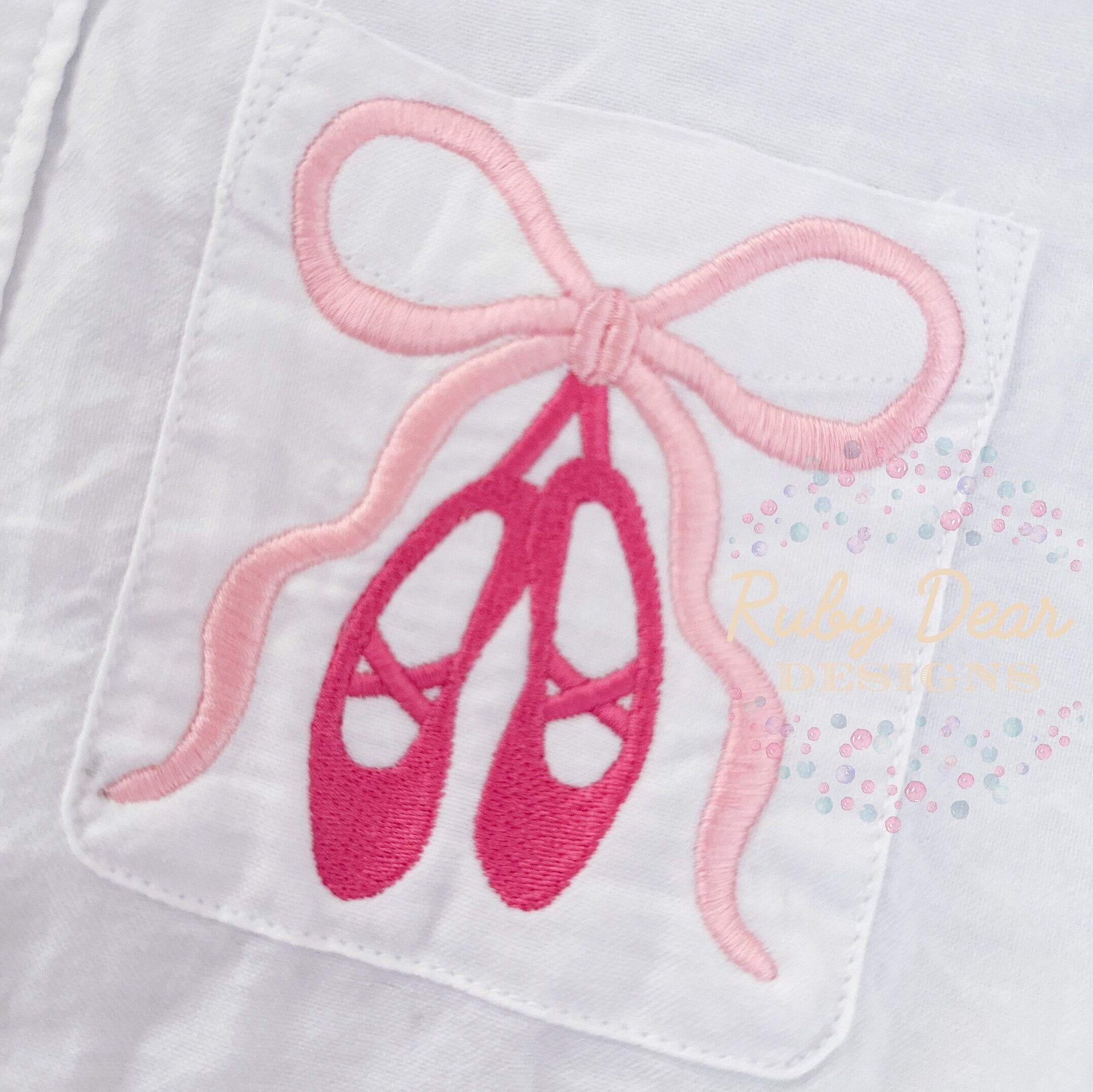 Ballet Bow Machine Embroidery Design