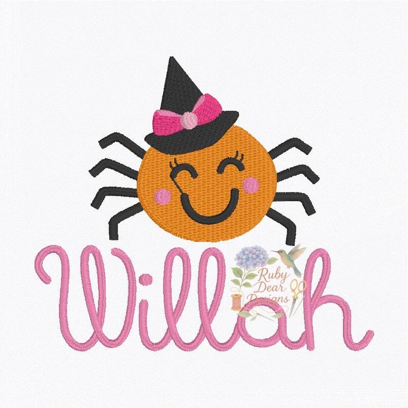 Halloween Spider Girl Mini Fill Stitch Machine Embroidery Design