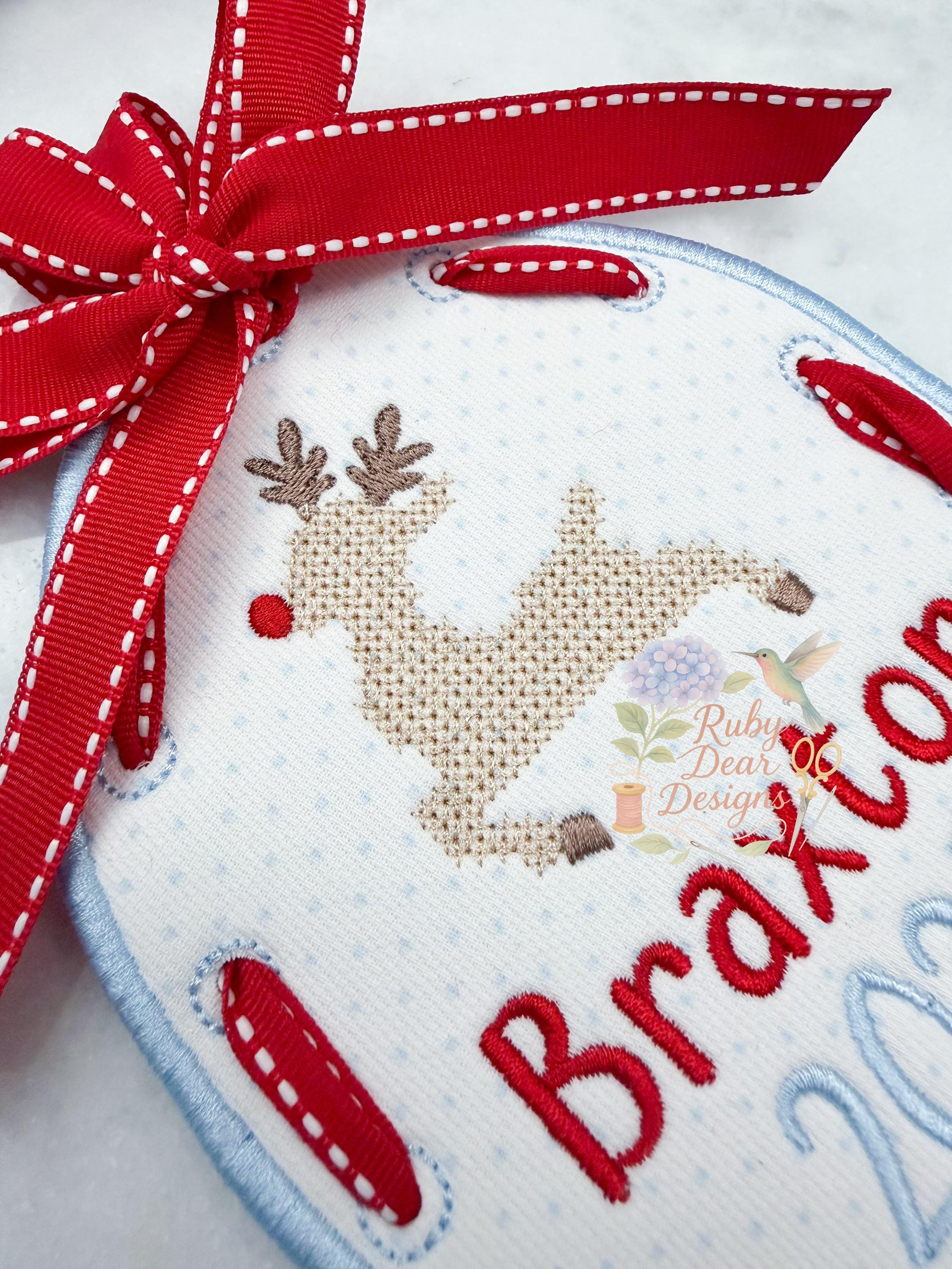 Reindeer Mini Cross Stitch Machine Embroidery Design