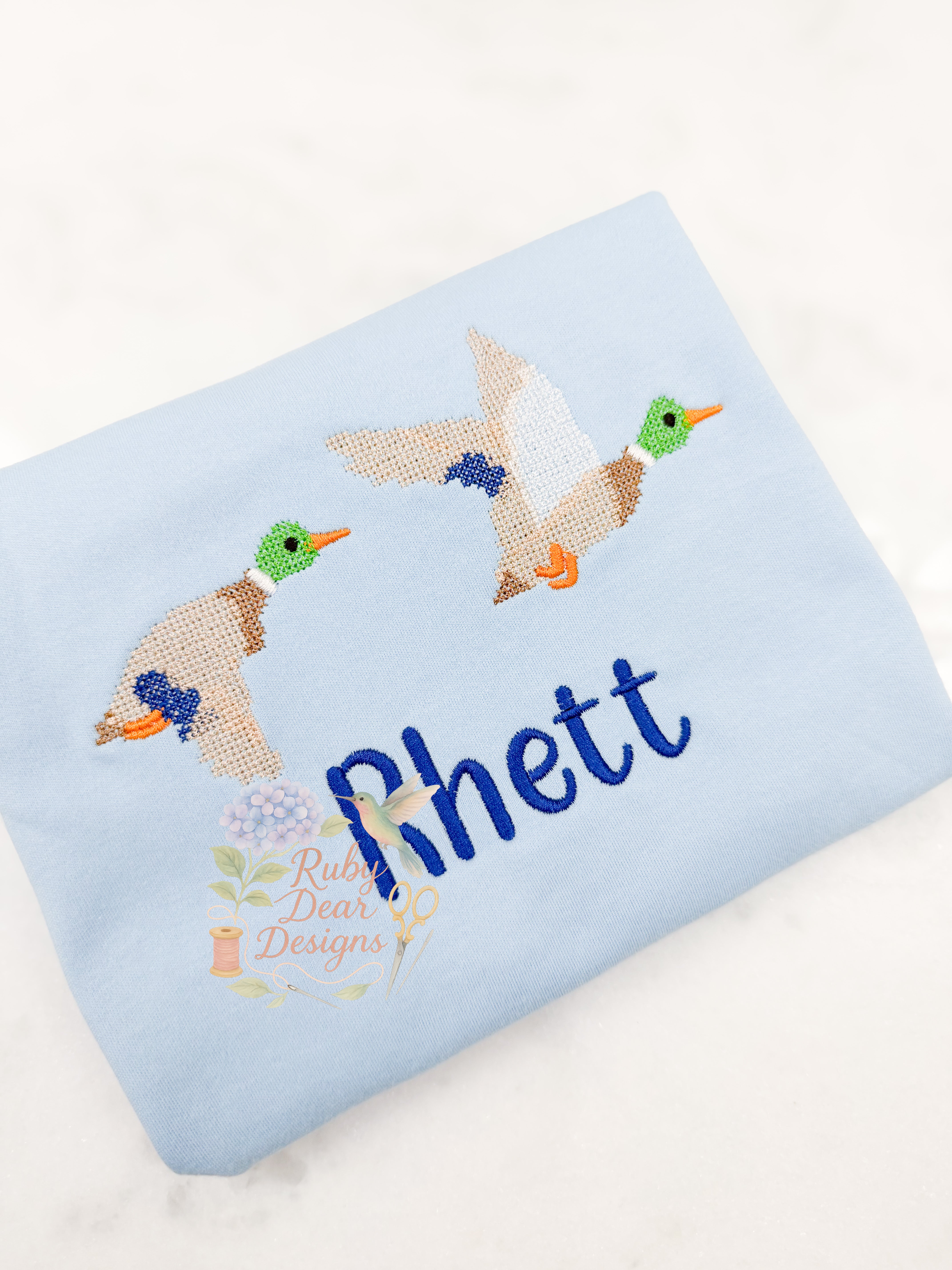 Mallard Duck's Flying Cross Stitch Machine Embroidery Design