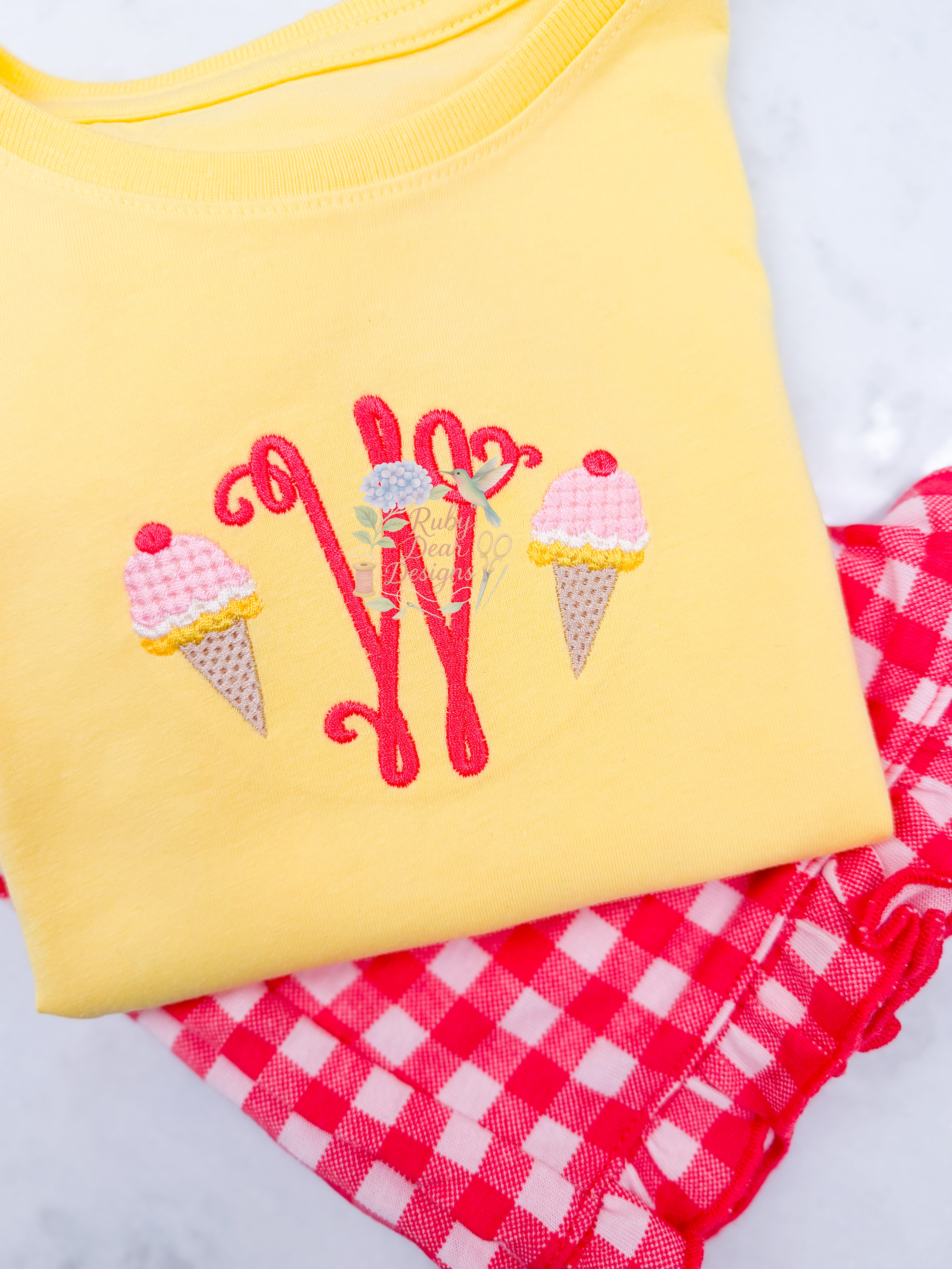 Ice Cream Cone Mini Textured Fill Stitch Machine Embroidery Design