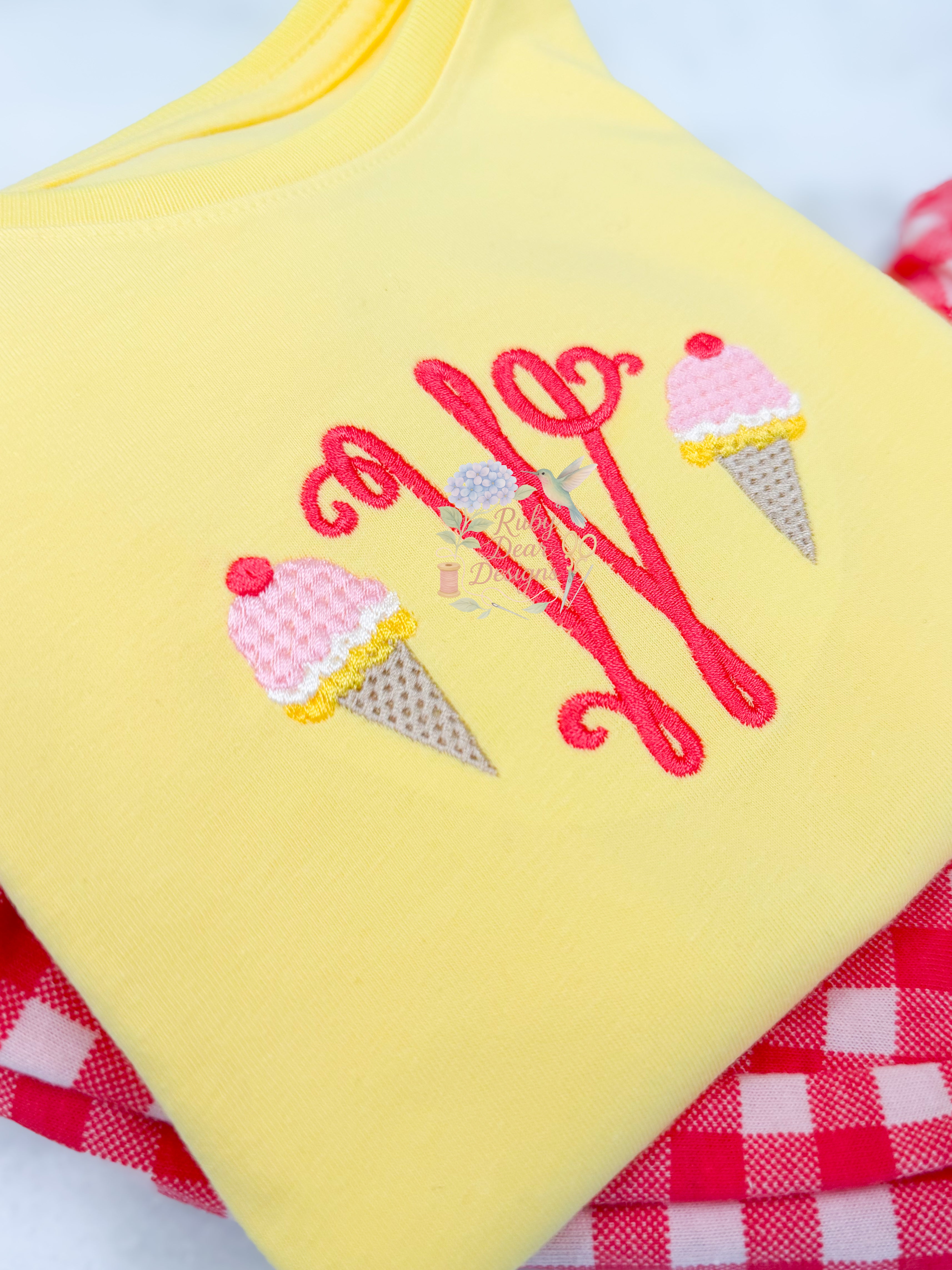 Ice Cream Cone Mini Textured Fill Stitch Machine Embroidery Design