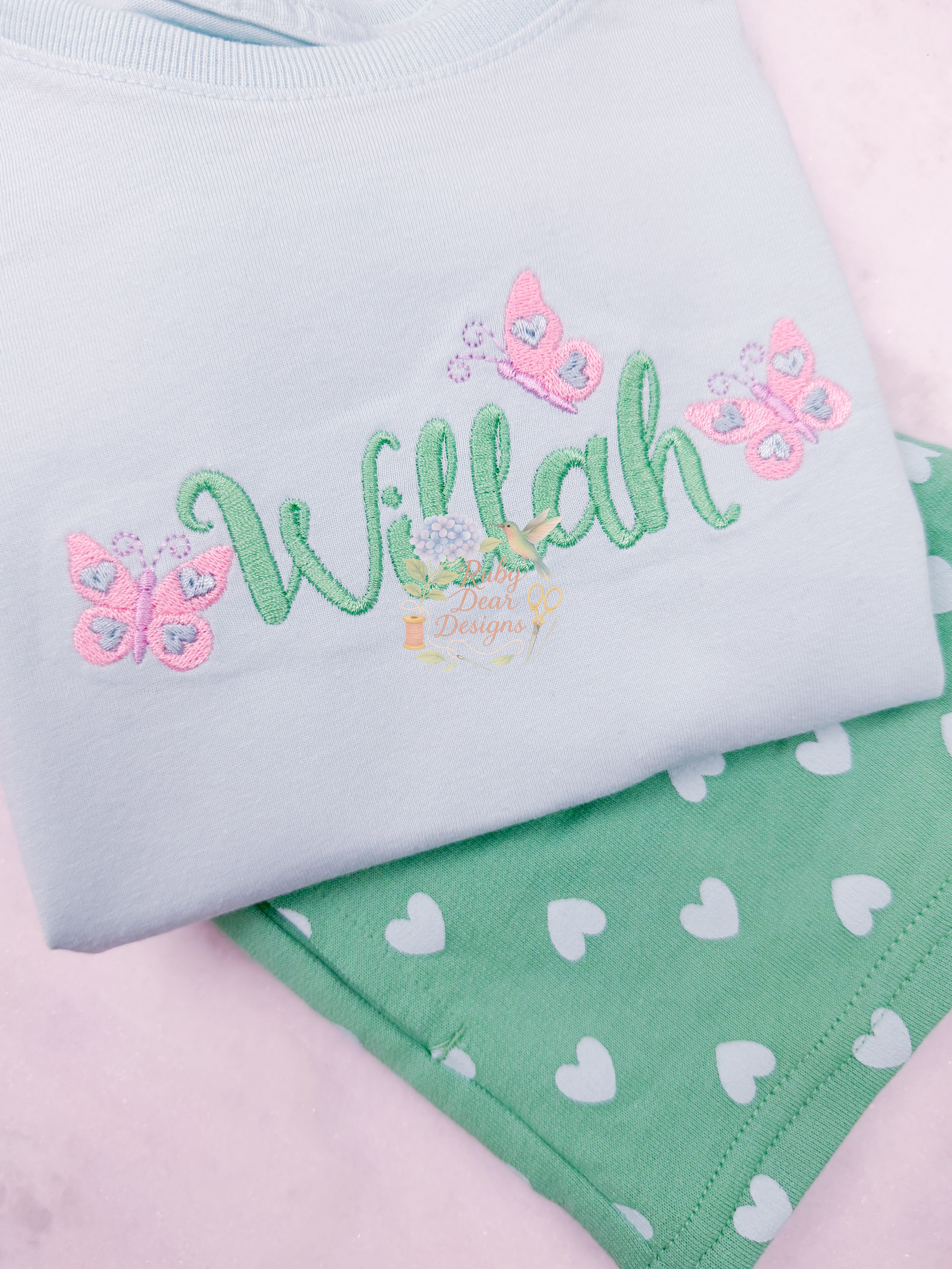 Butterfly Heart Mini Set Fill and Satin Stitch Machine Embroidery Design
