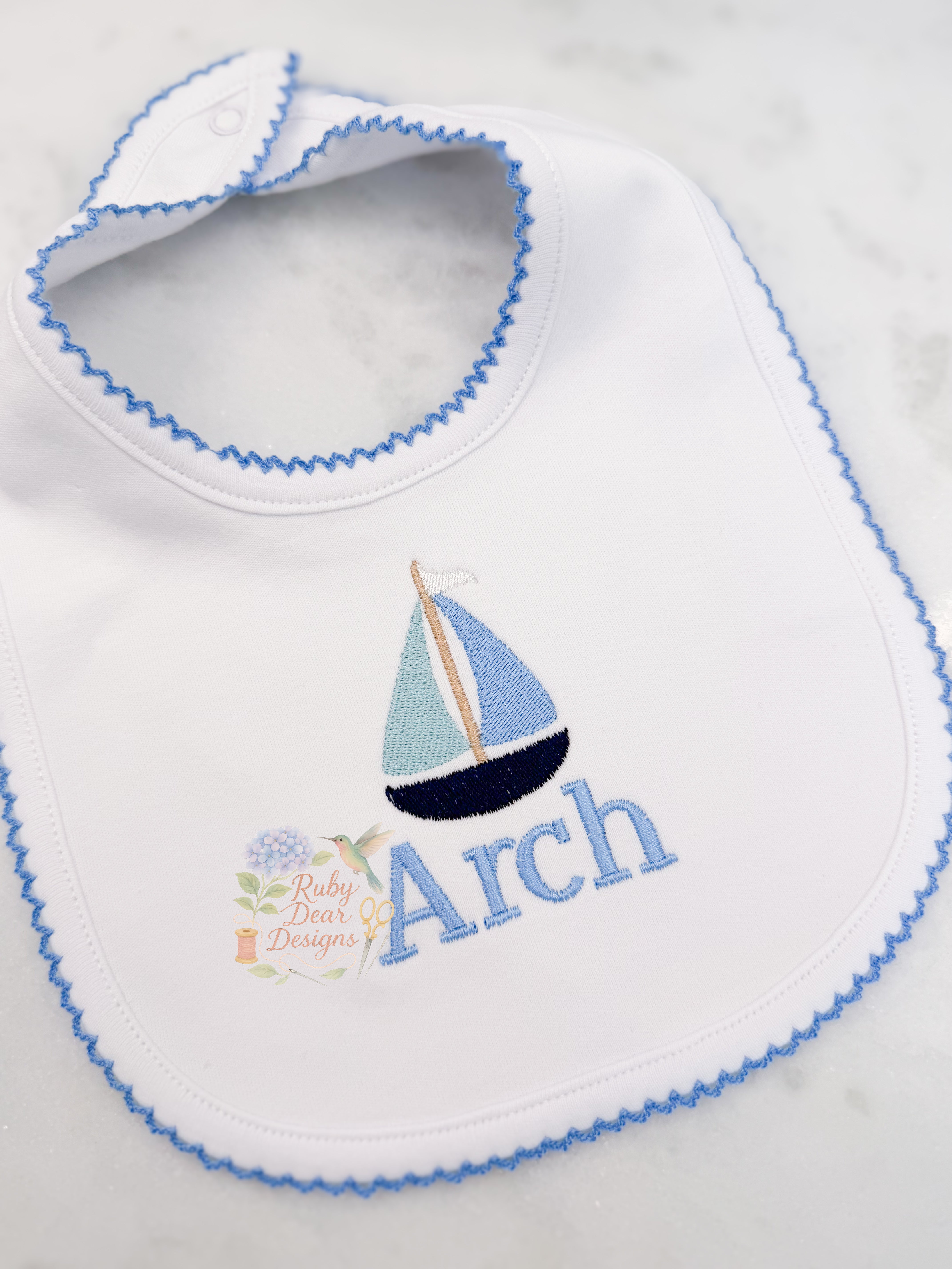 Classic Sailboat Mini Fill Stitch Machine Embroidery Design