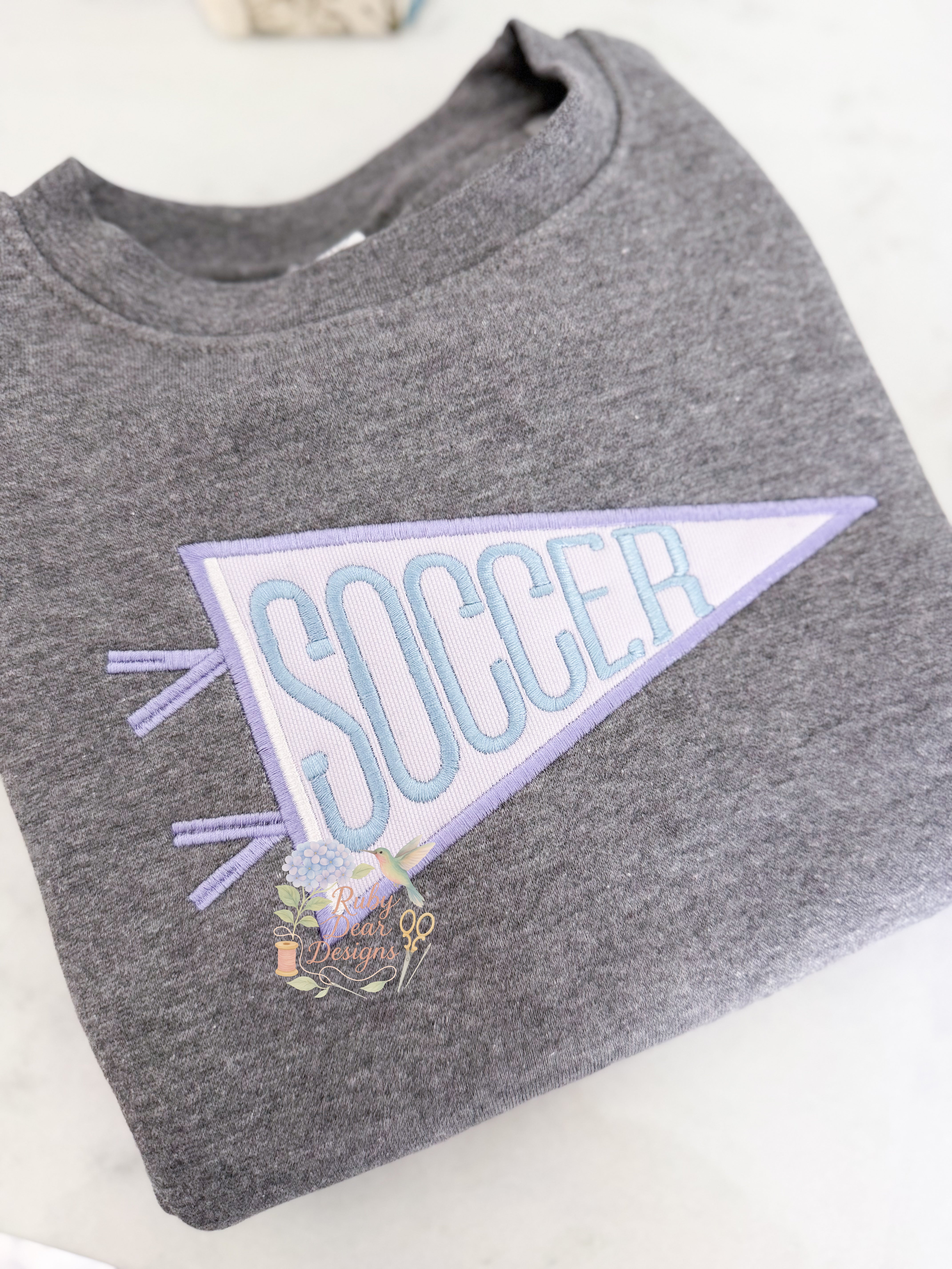 Simple Pennant Appliqué Machine Embroidery Design