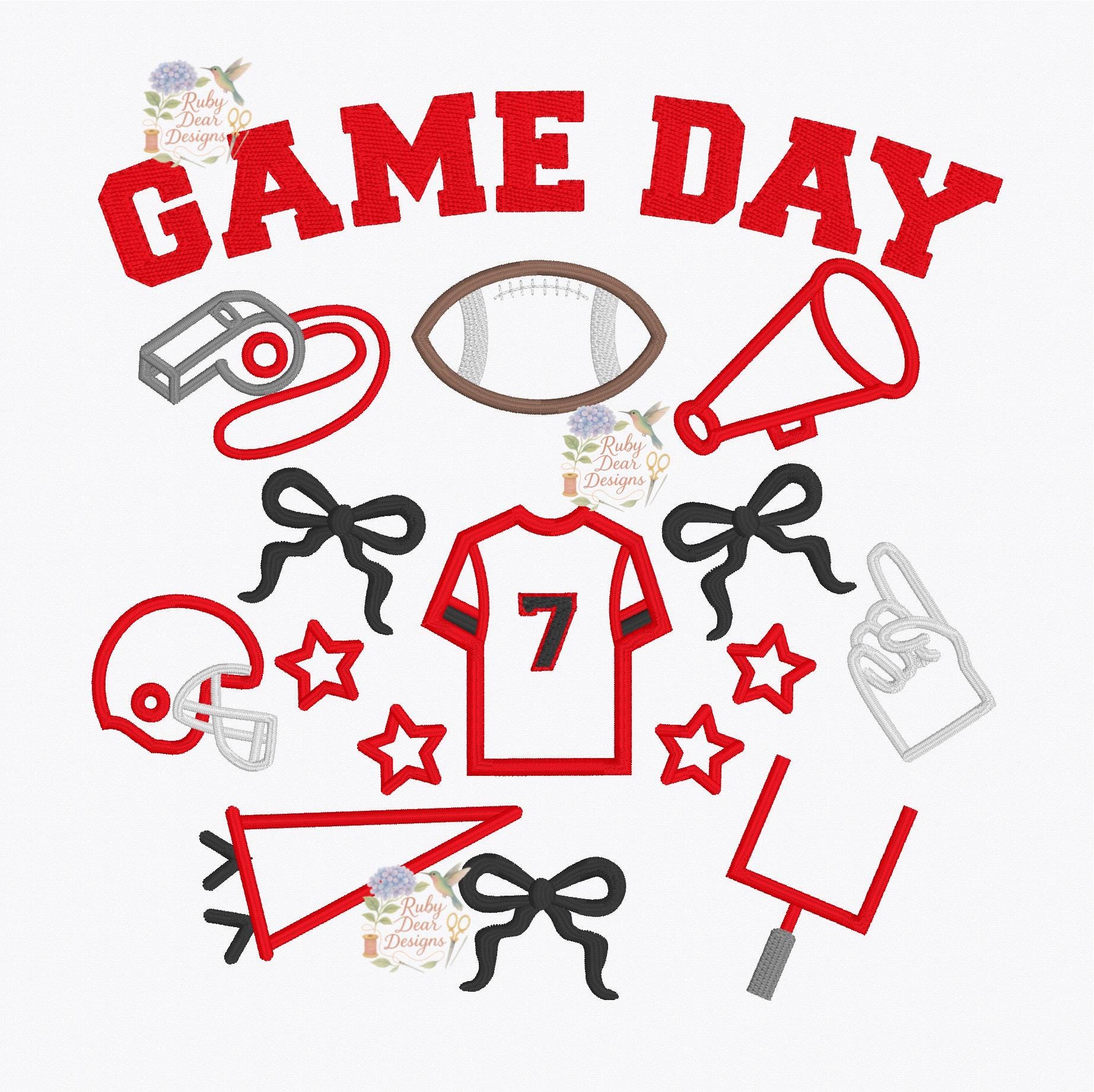 Build Your Own Football Satin Outline Minis Bundle of 12 Designs Machine Embroidery Design *Font is NOT included!*
