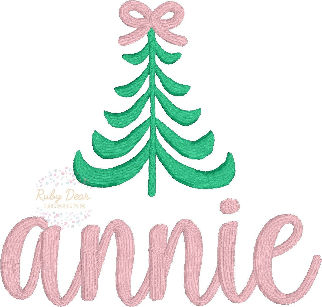 Mini Christmas Tree Bow Top Machine Embroidery Design