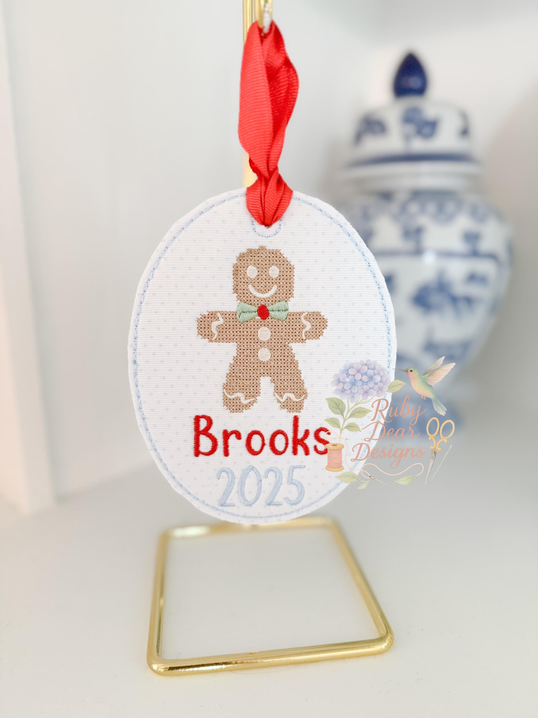 In The Hoop Simple Oval Ornament Sashiko Bean Stitch Machine Embroidery Design