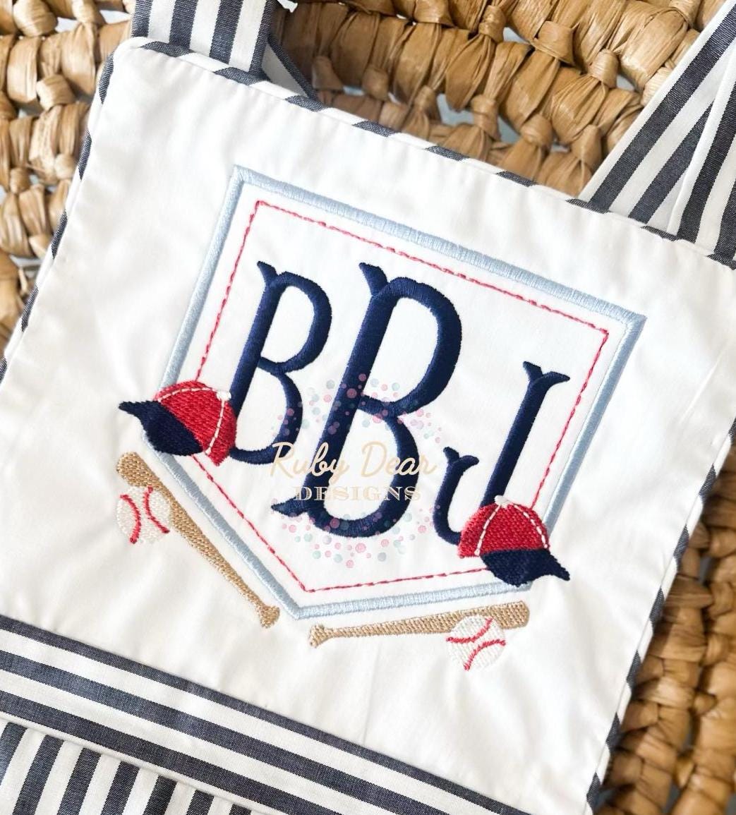 Baseball Gear Crest Satin and Fill Stitch Machine Embroidery Design