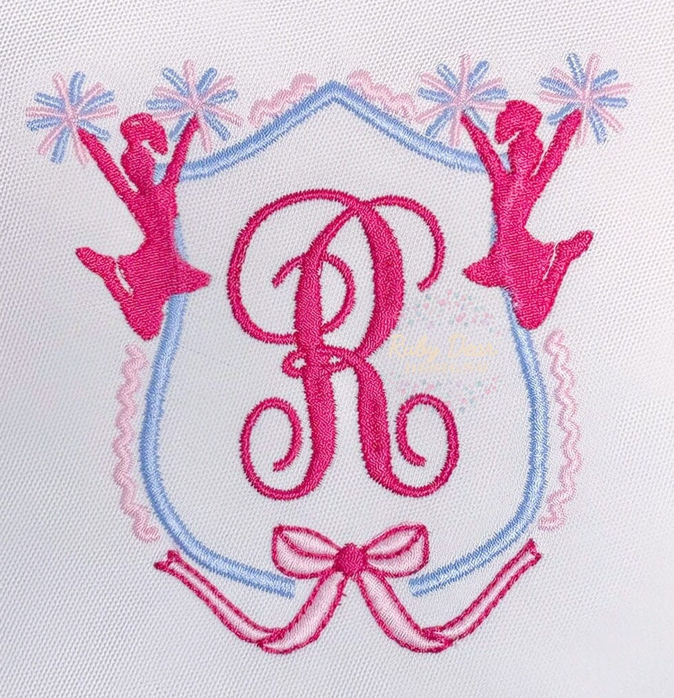 Cheerleading Crest Machine Embroidery Design