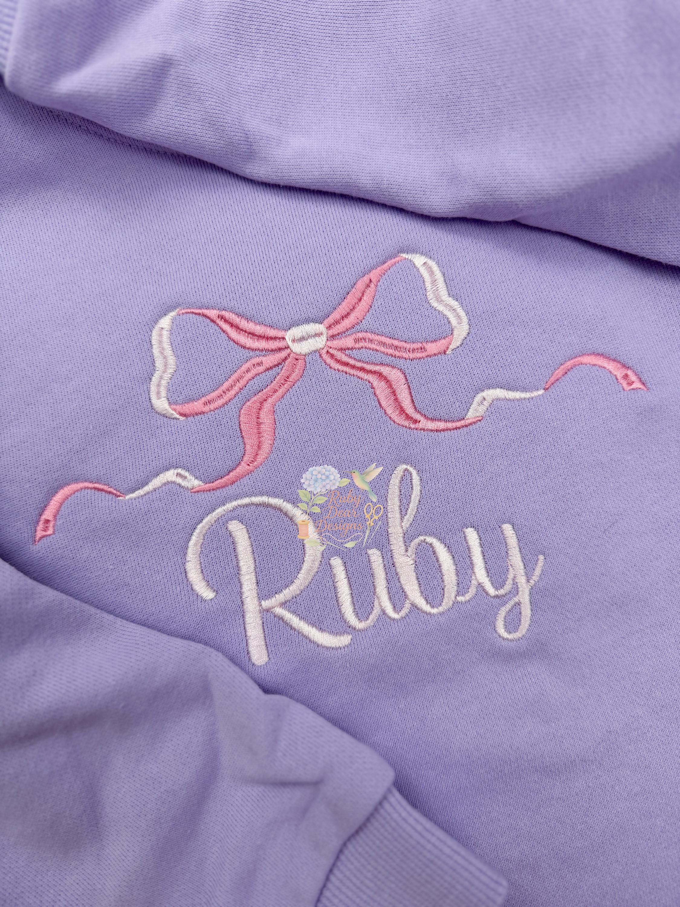 Ribbon Heirloom Bow Satin Stitch Machine Embroidery Design