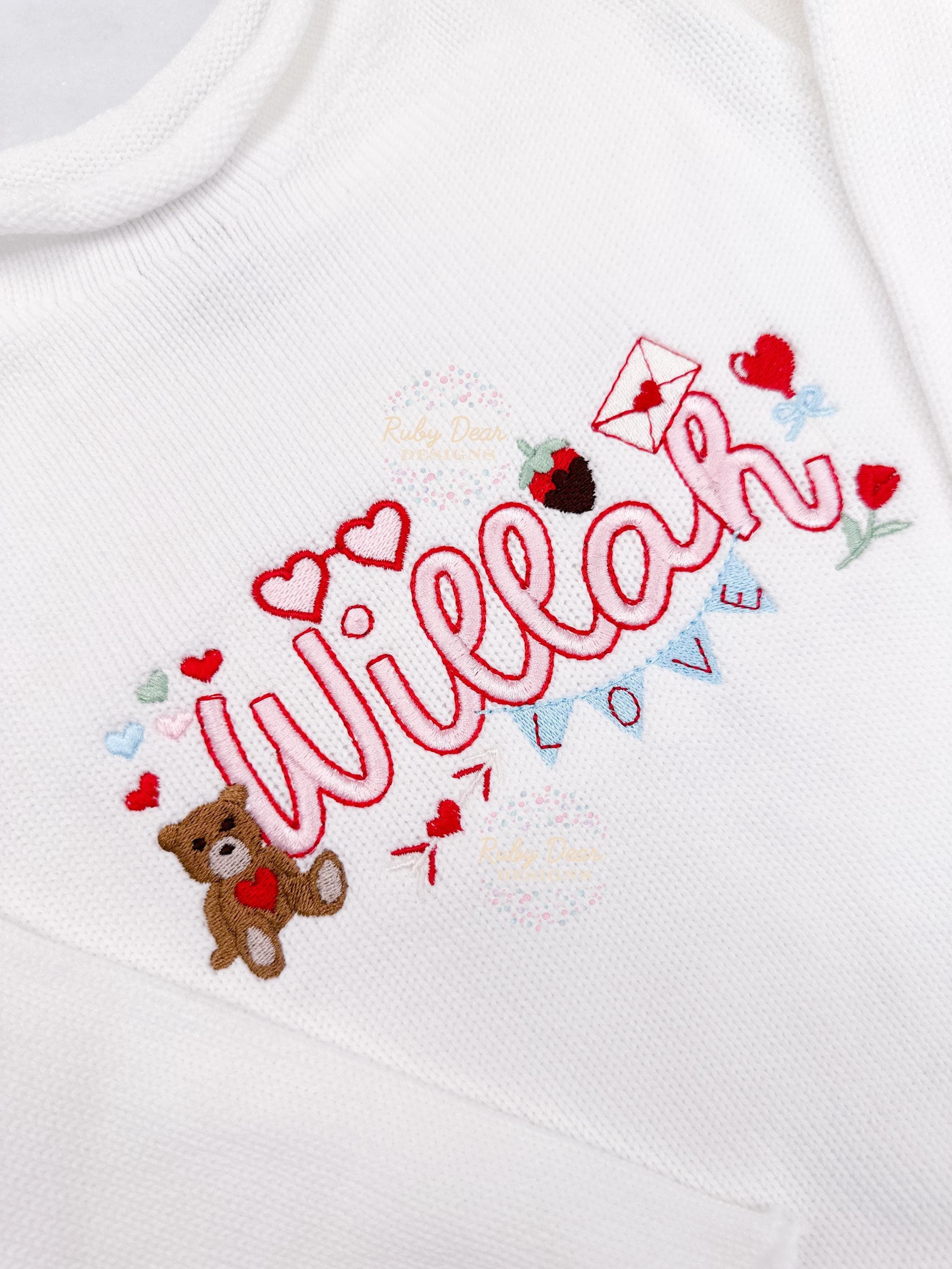 Build Your Own Valentines Minis Bundle of 9 Designs Satin Fill and Bean Stitch Machine Embroidery Design *Font is NOT included!*
