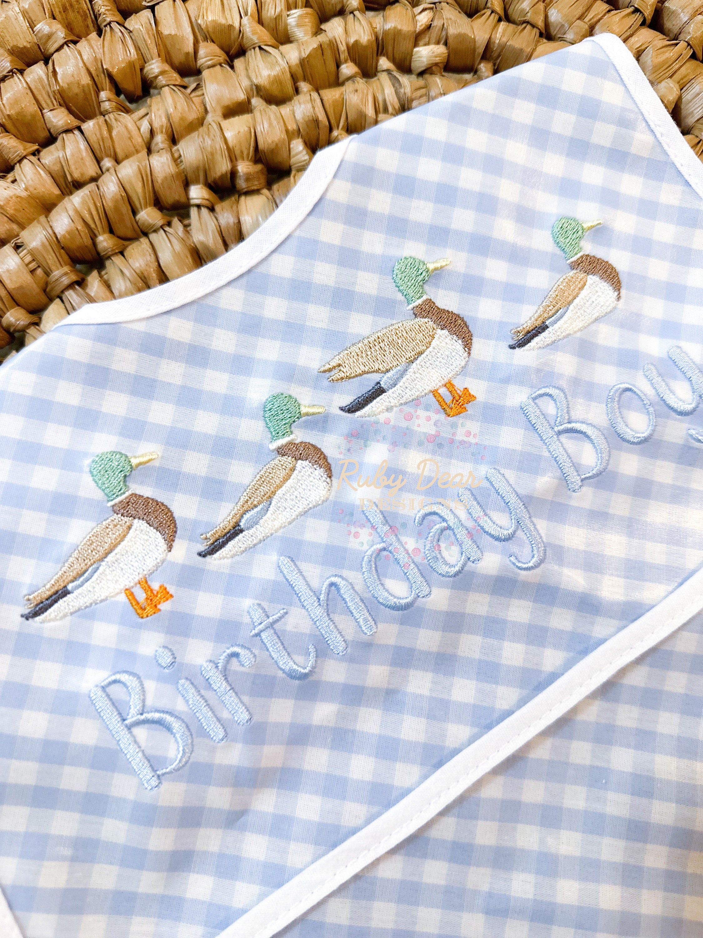 Mallards In A Row Satin and Fill Stitch Machine Embroidery Design