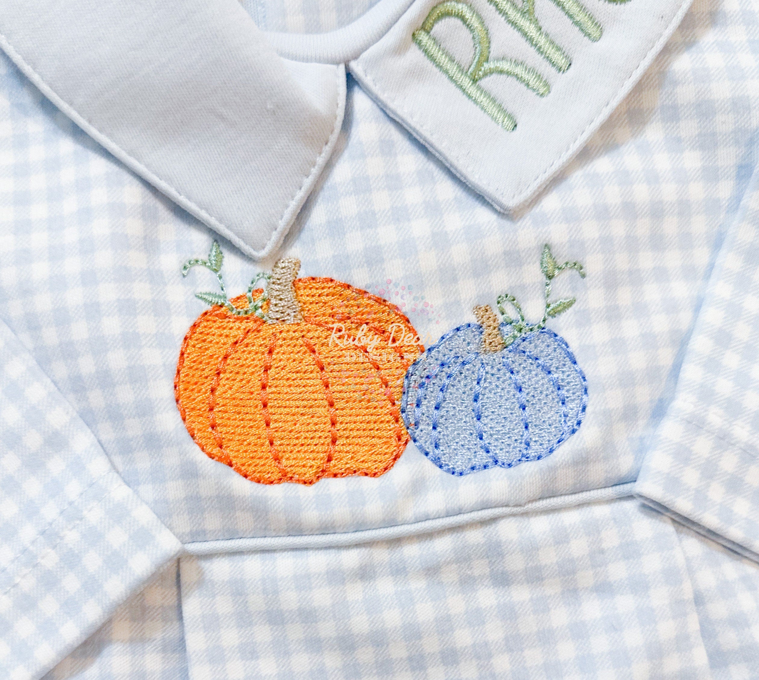 Pumpkin Duo Mini Fill Stitch Machine Embroidery Design
