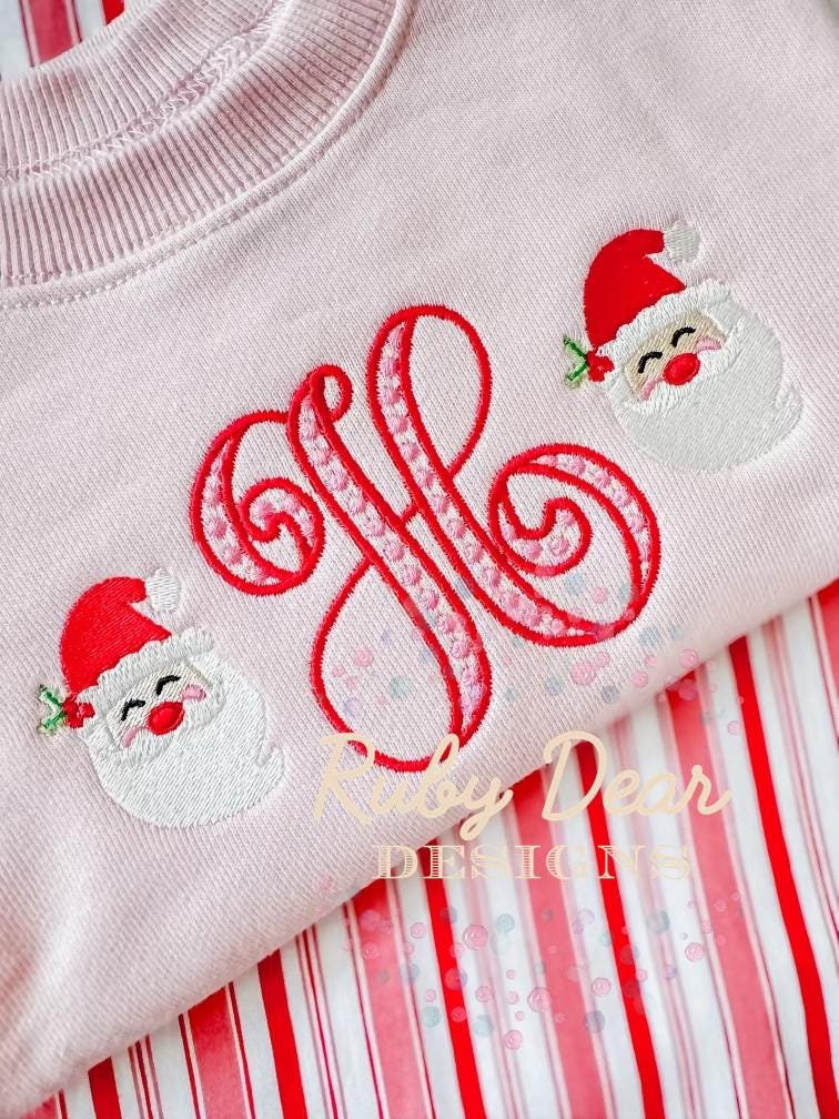 Santa Mini with Holly Berry Fill Stitch Machine Embroidery Design