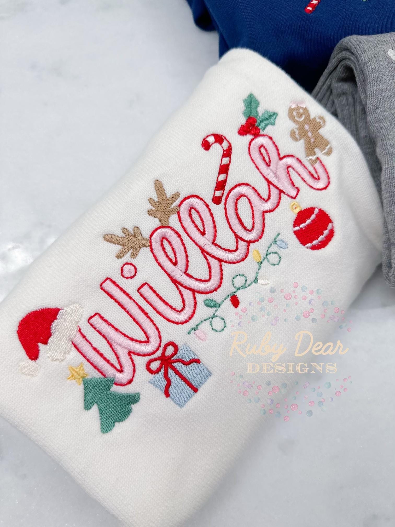 Build Your Own Christmas Minis Bundle of 10 Designs Satin Fill and Bean Stitch Machine Embroidery Design *Font is NOT included!*